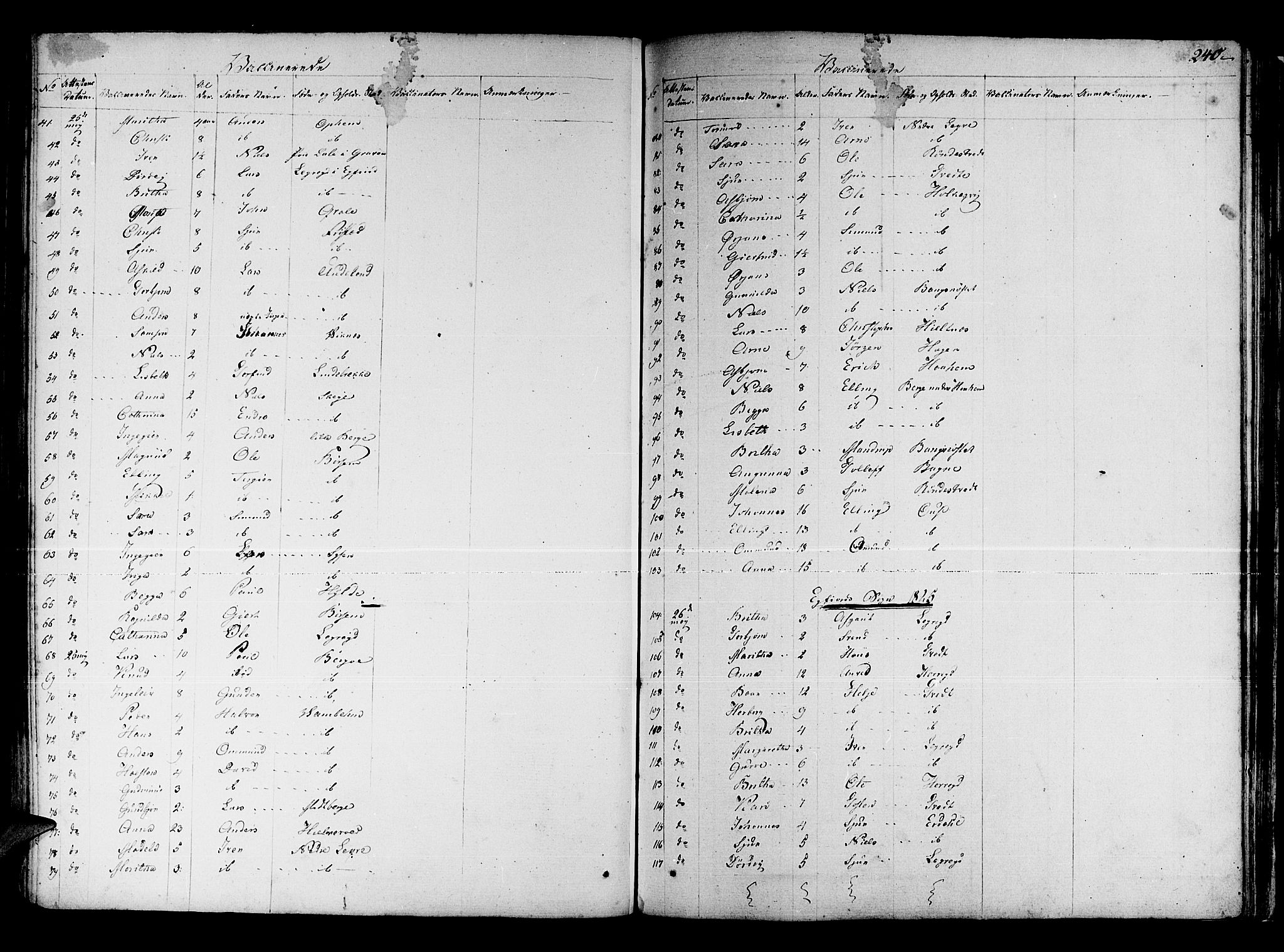 Ulvik sokneprestembete, SAB/A-78801/H/Haa: Parish register (official) no. A 11, 1793-1838, p. 240