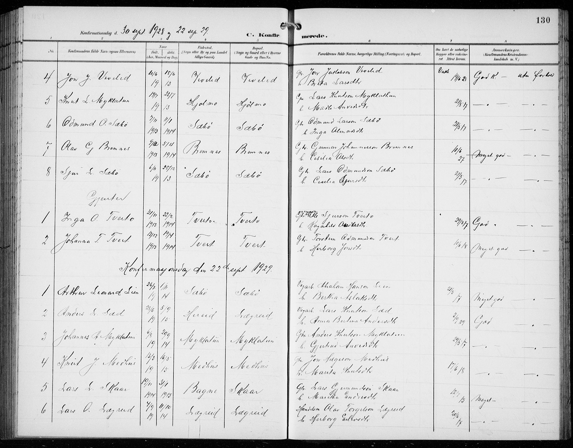 Ullensvang sokneprestembete, SAB/A-78701/H/Hab: Parish register (copy) no. C  3, 1899-1932, p. 130