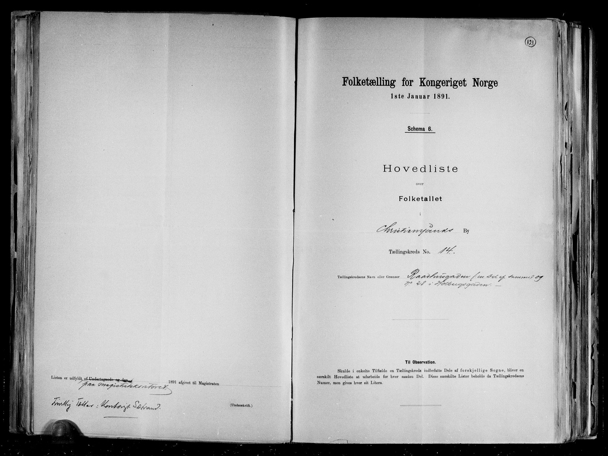 RA, 1891 census for 1001 Kristiansand, 1891, p. 31