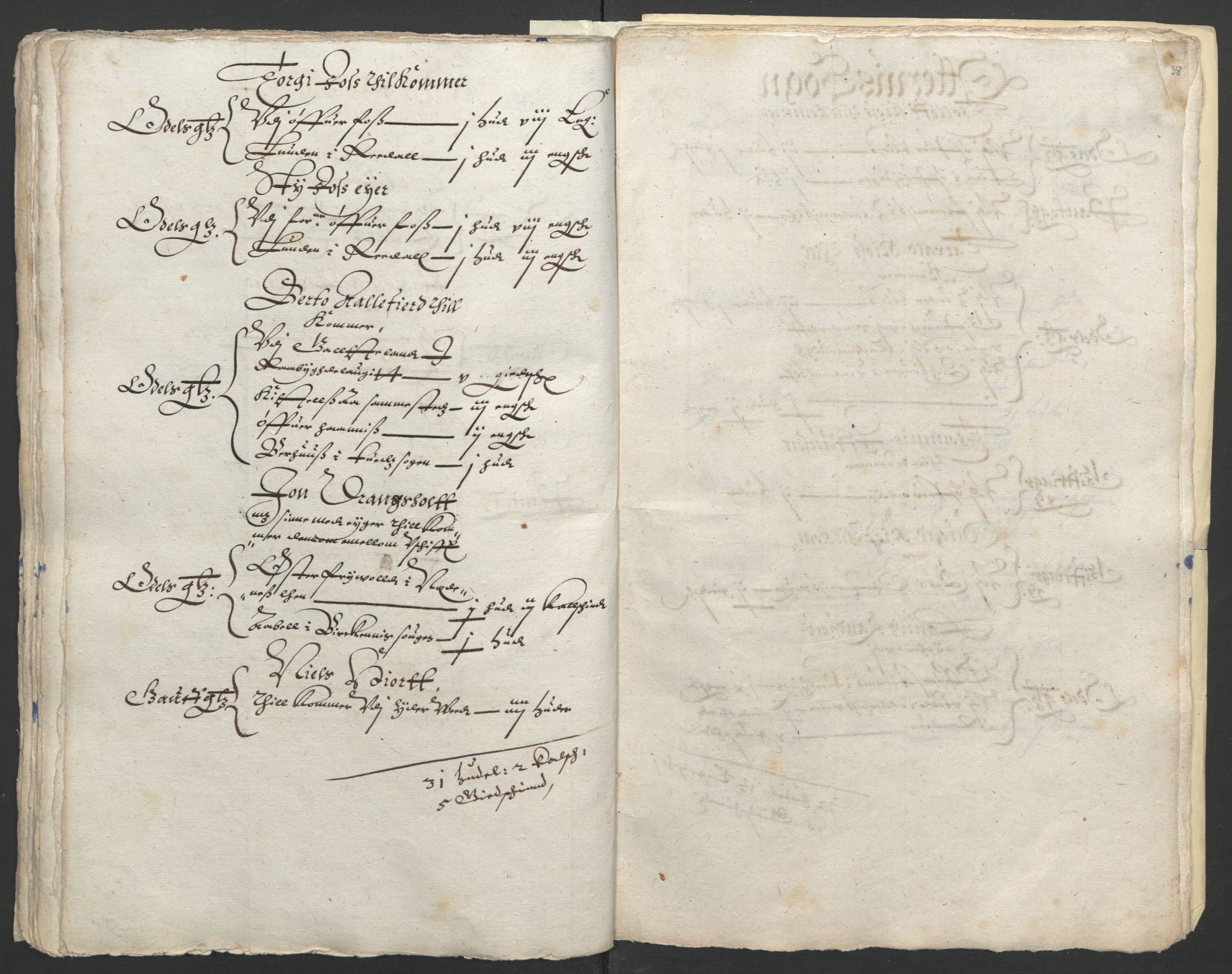 Stattholderembetet 1572-1771, AV/RA-EA-2870/Ek/L0010/0001: Jordebøker til utlikning av rosstjeneste 1624-1626: / Odelsjordebøker for Agdesiden len, 1624, p. 134