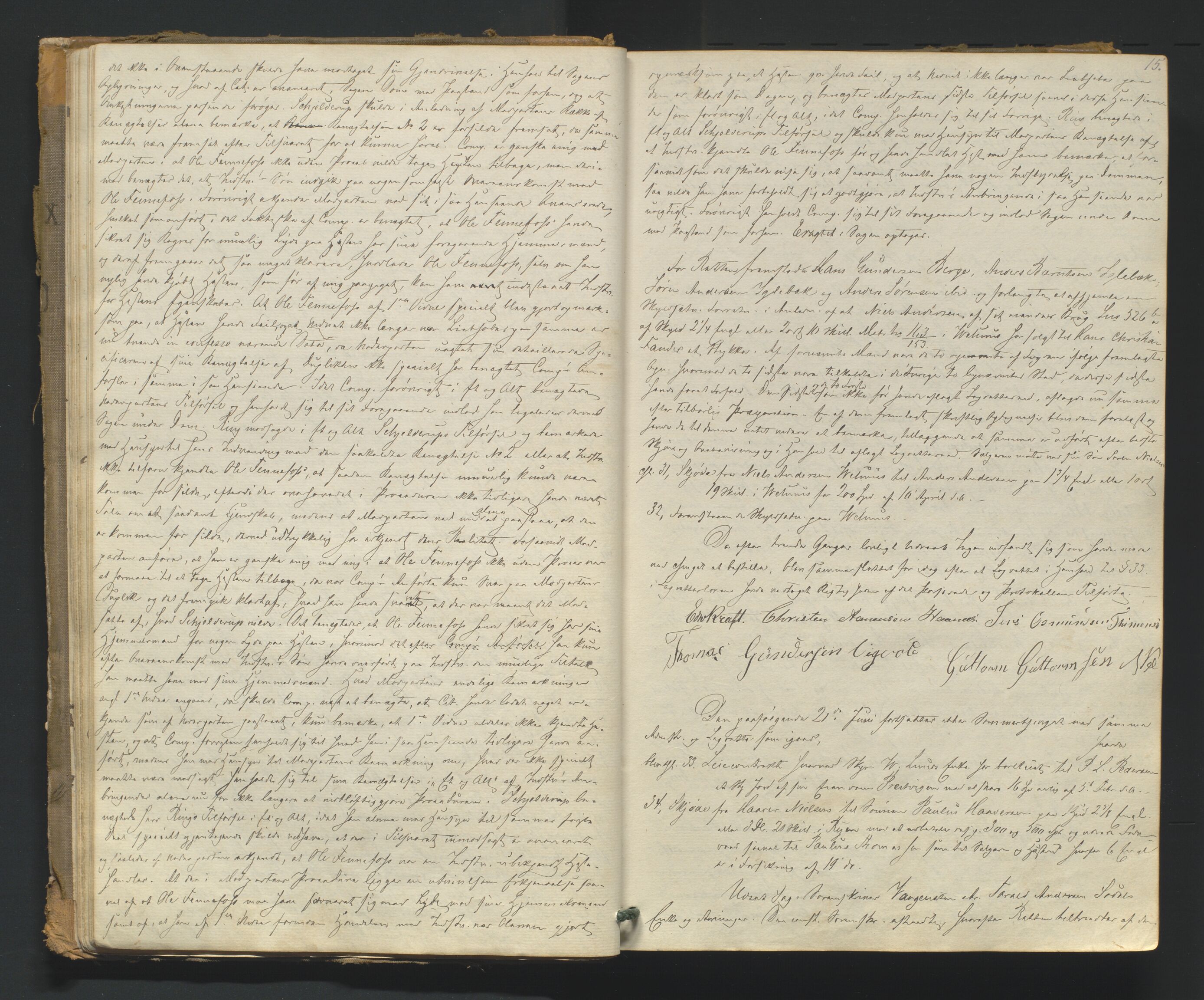 Torridal sorenskriveri, AV/SAK-1221-0012/F/Fa/L0001: Tingbok nr. 1, 1855-1864, p. 14b-15a