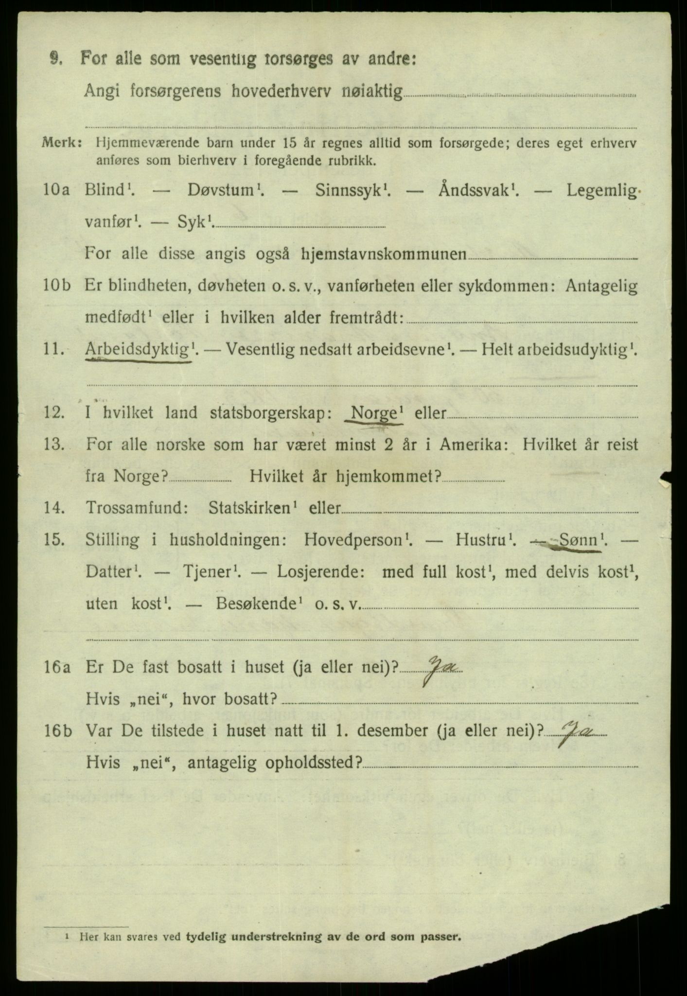 SAB, 1920 census for Austrheim, 1920, p. 2939