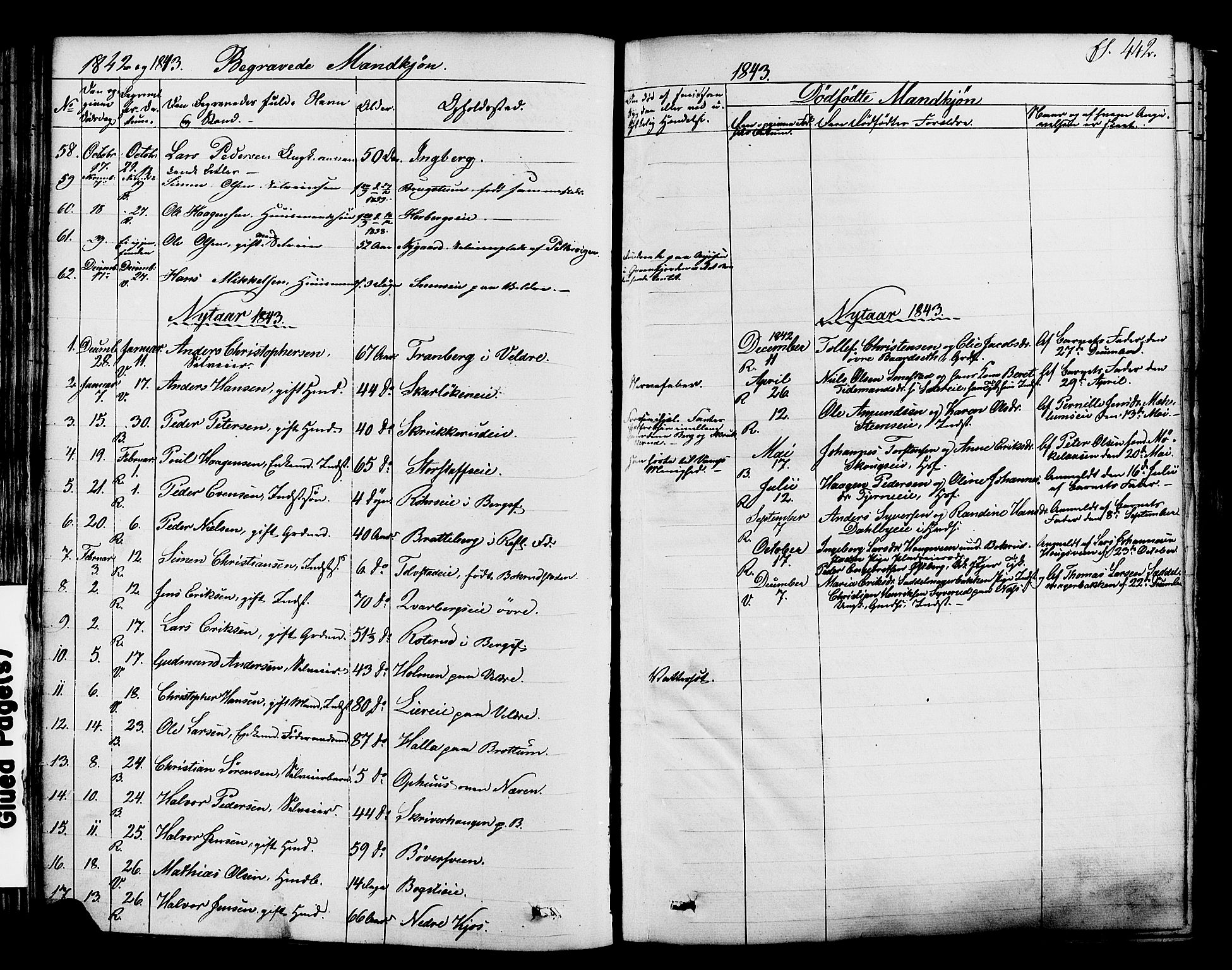 Ringsaker prestekontor, AV/SAH-PREST-014/K/Ka/L0008: Parish register (official) no. 8, 1837-1850, p. 442