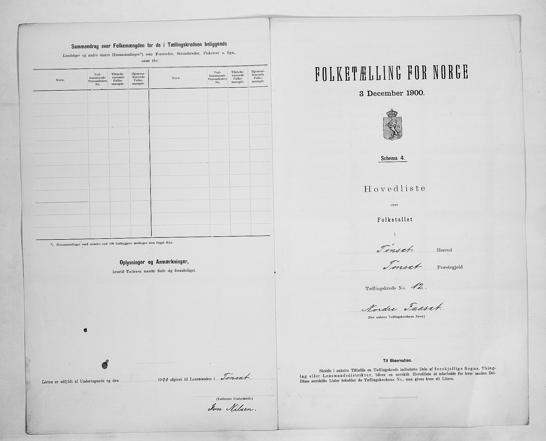 SAH, 1900 census for Tynset, 1900, p. 41