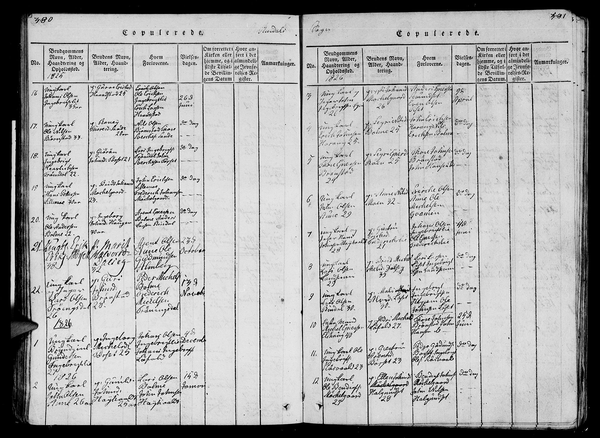 Ministerialprotokoller, klokkerbøker og fødselsregistre - Møre og Romsdal, SAT/A-1454/595/L1050: Parish register (copy) no. 595C02, 1819-1834, p. 380-381
