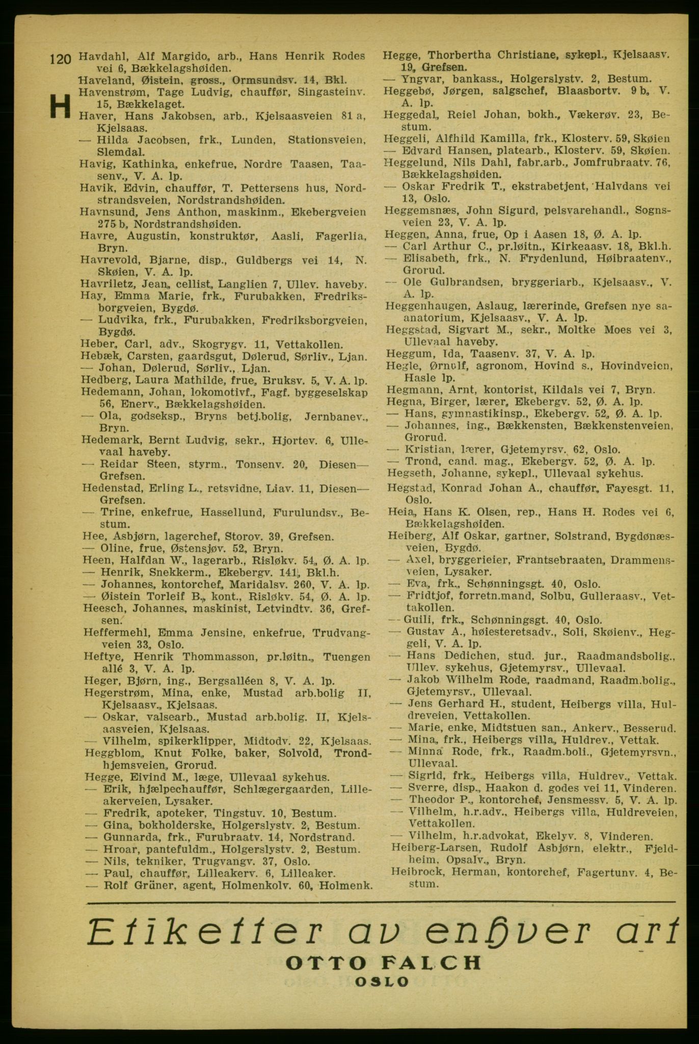 Aker adressebok/adressekalender, PUBL/001/A/004: Aker adressebok, 1929, p. 120