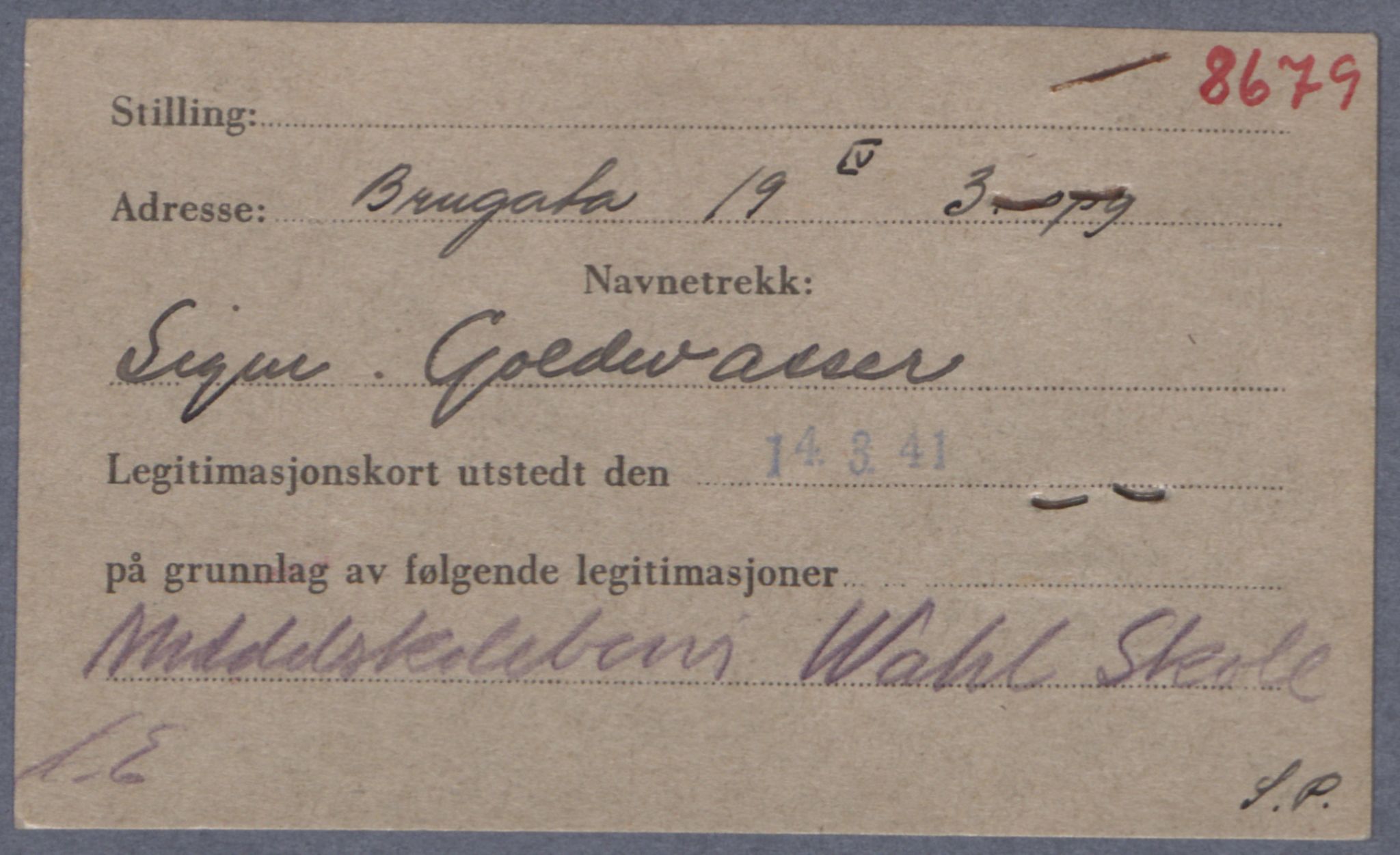 Sosialdepartementet, Våre Falne, AV/RA-S-1708/E/Ee/L0021A: Fotografier av jøder på legitimasjonskort (1941-42), 1941-1942, p. 152