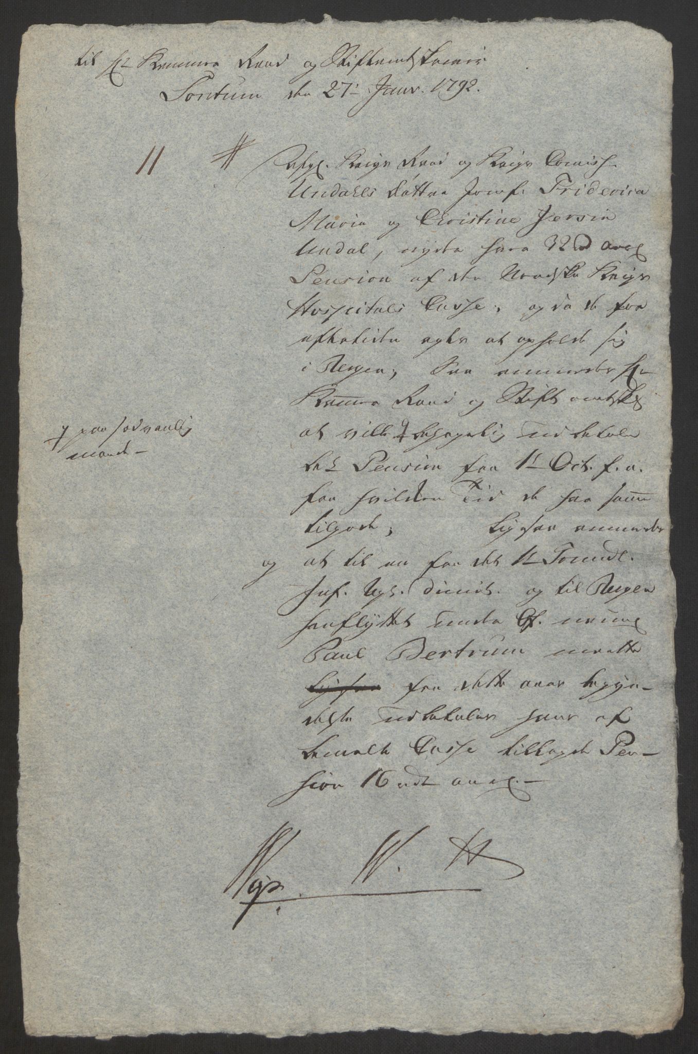 Forsvaret, Den norske kvesthuskasse/krigshospitalkasse, AV/RA-RAFA-1887/F/Fa/L0008: Konsepter, 1790-1793, p. 737