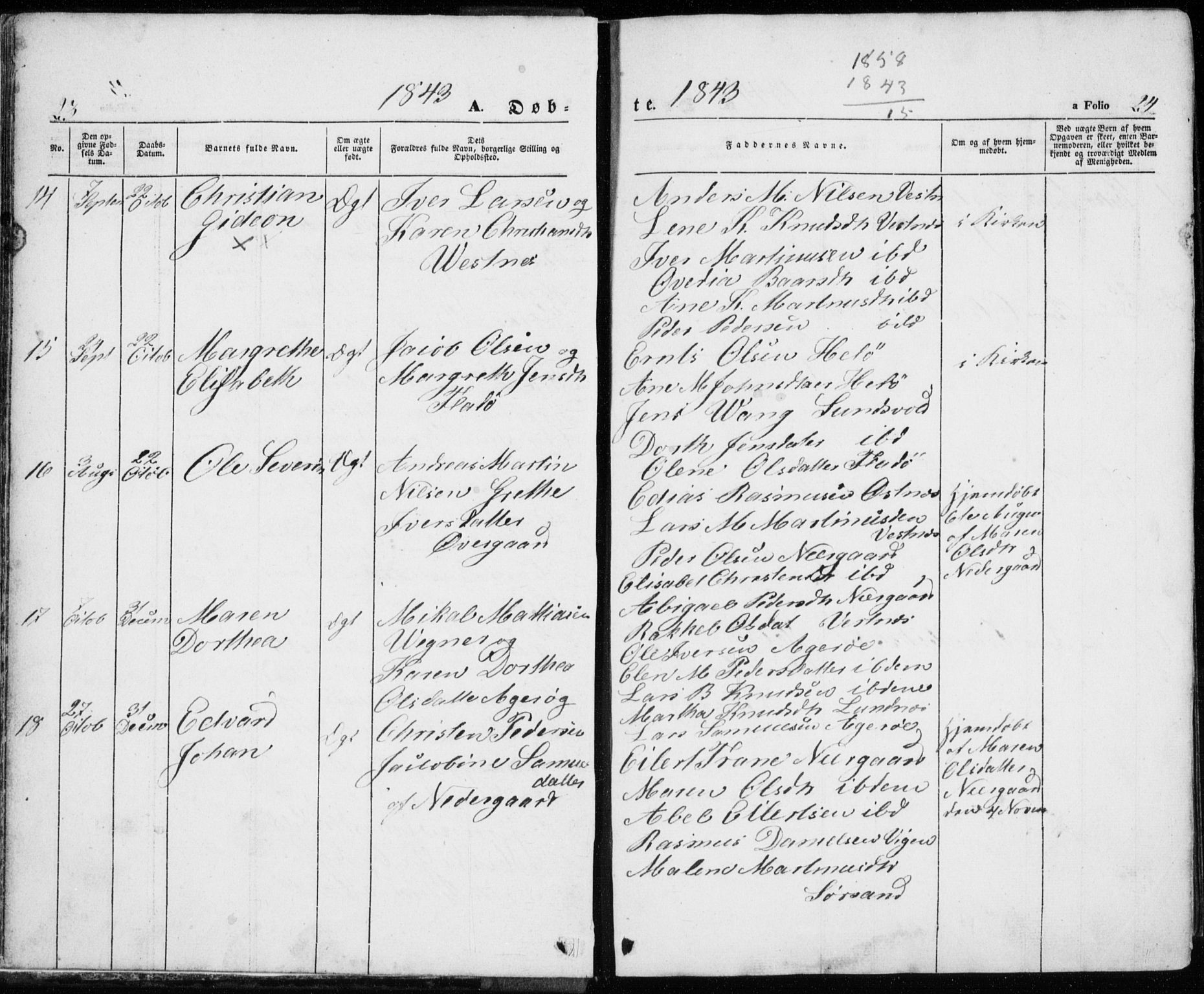 Trondenes sokneprestkontor, SATØ/S-1319/H/Ha/L0010kirke: Parish register (official) no. 10, 1840-1865, p. 23-24