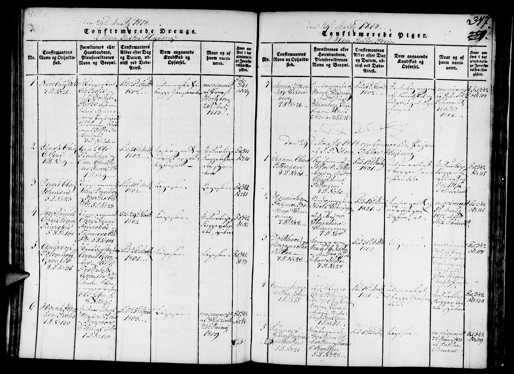 Nykirken Sokneprestembete, AV/SAB-A-77101/H/Hab/L0003: Parish register (copy) no. A 4, 1816-1821, p. 347