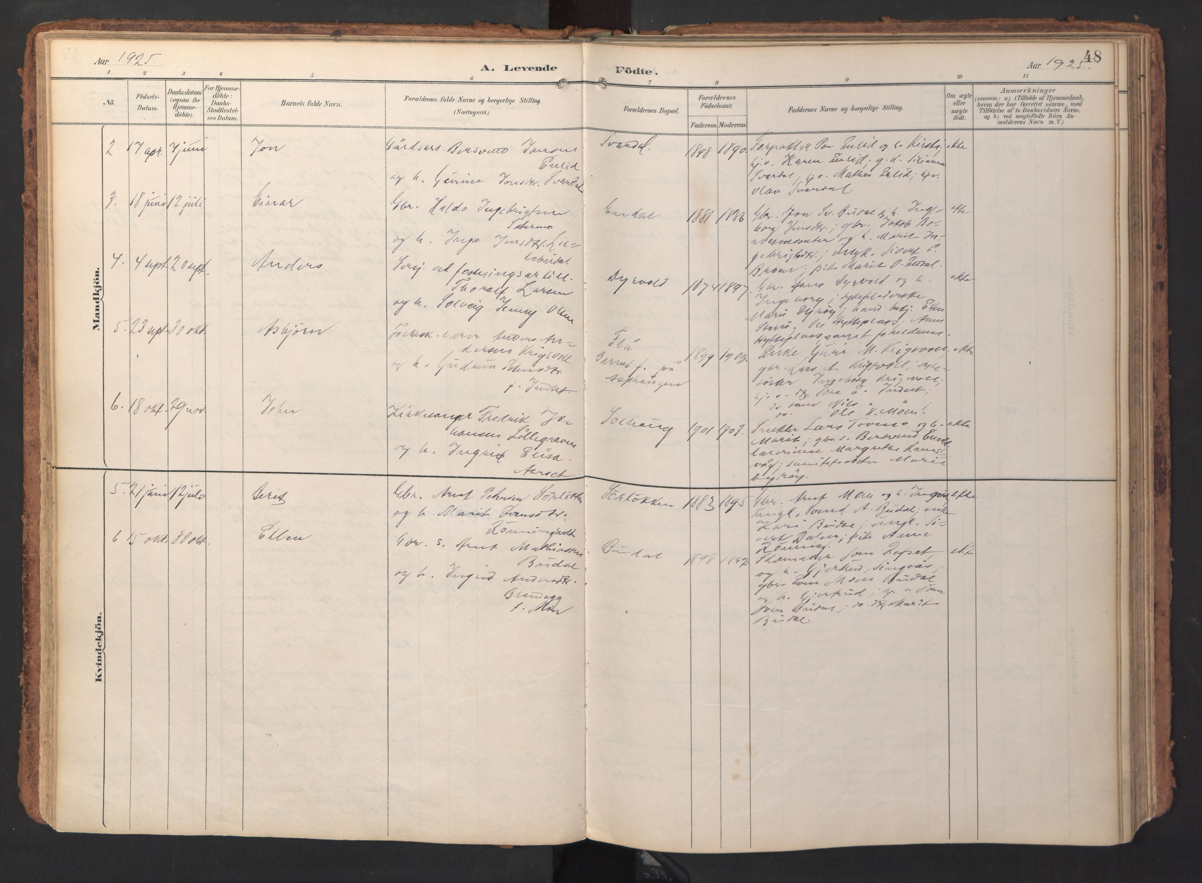 Ministerialprotokoller, klokkerbøker og fødselsregistre - Sør-Trøndelag, SAT/A-1456/690/L1050: Parish register (official) no. 690A01, 1889-1929, p. 48