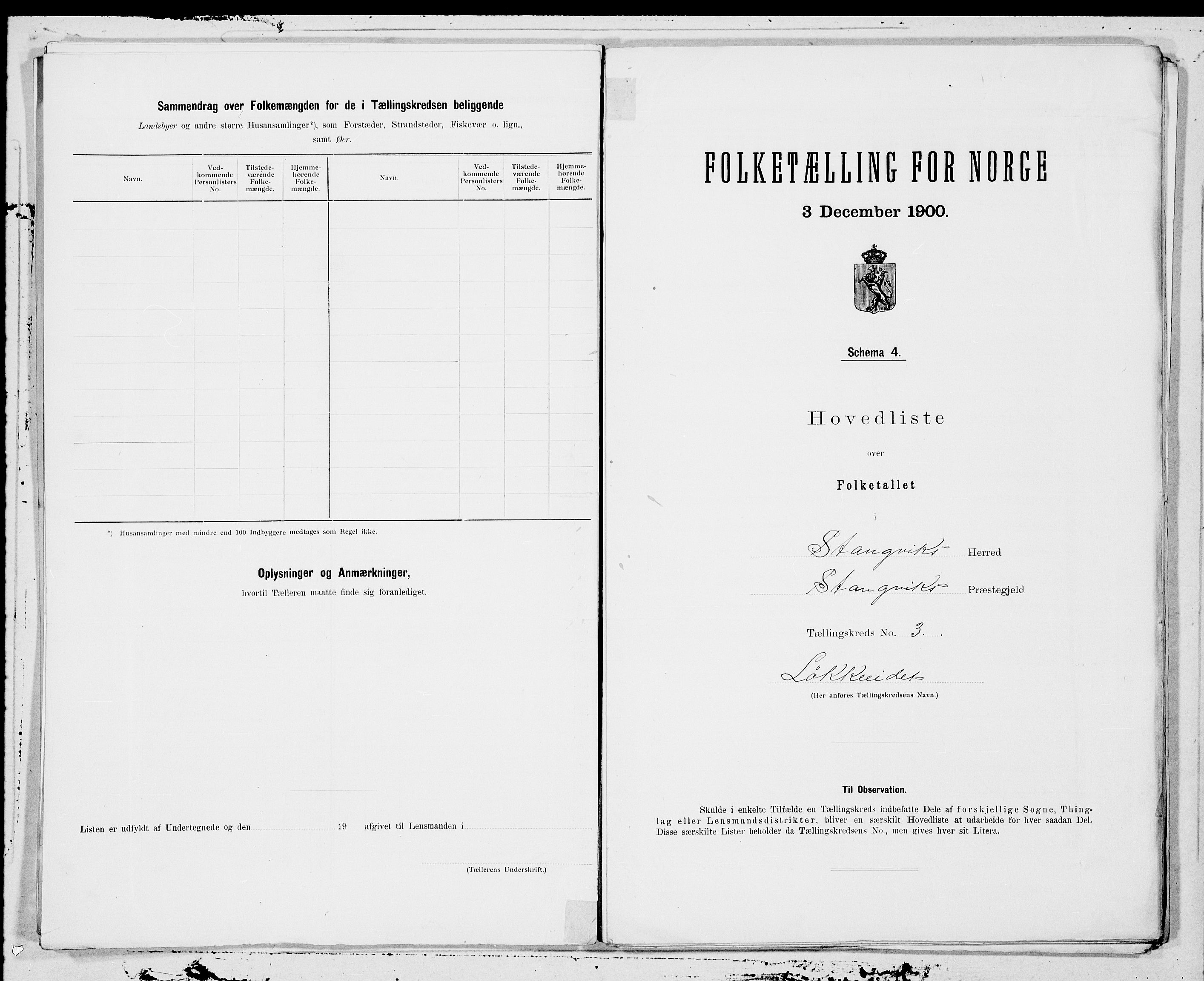 SAT, 1900 census for Stangvik, 1900, p. 6