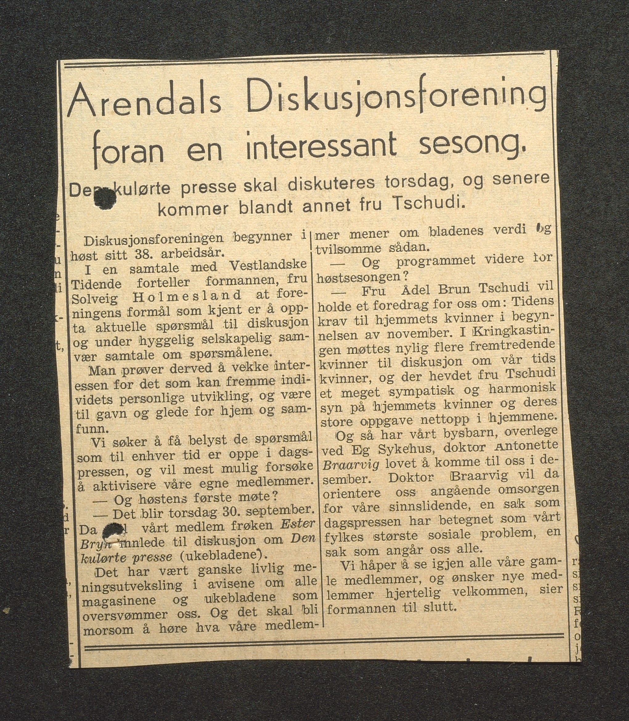 Samling av foreningsarkiv. A-Å, AAKS/PA-1059/F/L0011: Foreninger, Arendal