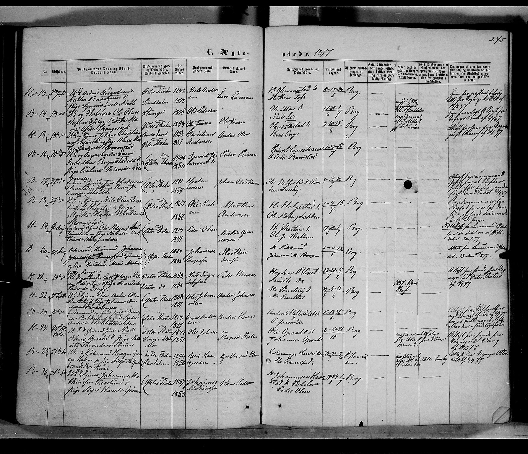 Østre Toten prestekontor, AV/SAH-PREST-104/H/Ha/Haa/L0005: Parish register (official) no. 5, 1866-1877, p. 275