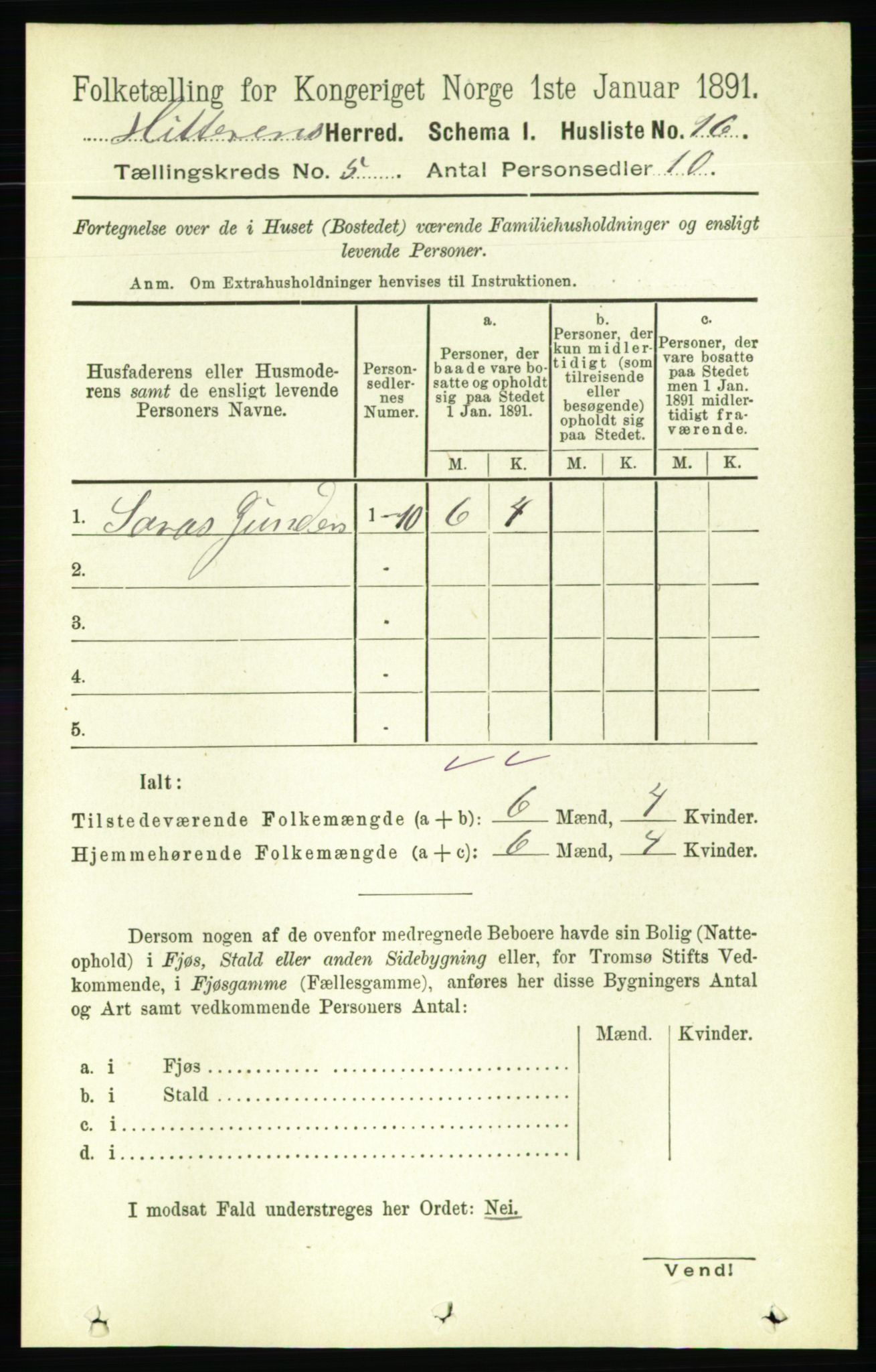 RA, 1891 census for 1617 Hitra, 1891, p. 876