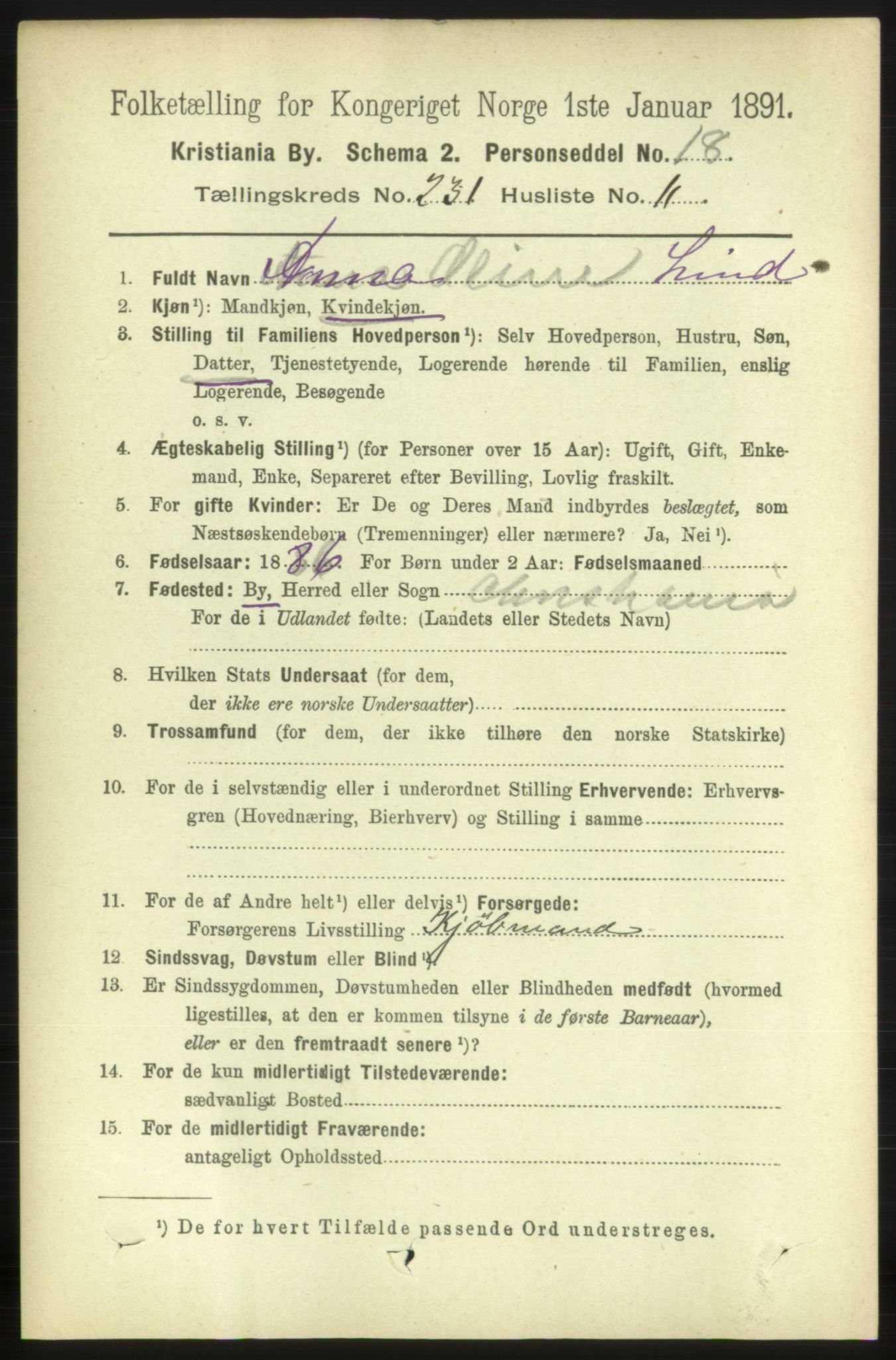 RA, 1891 census for 0301 Kristiania, 1891, p. 142819