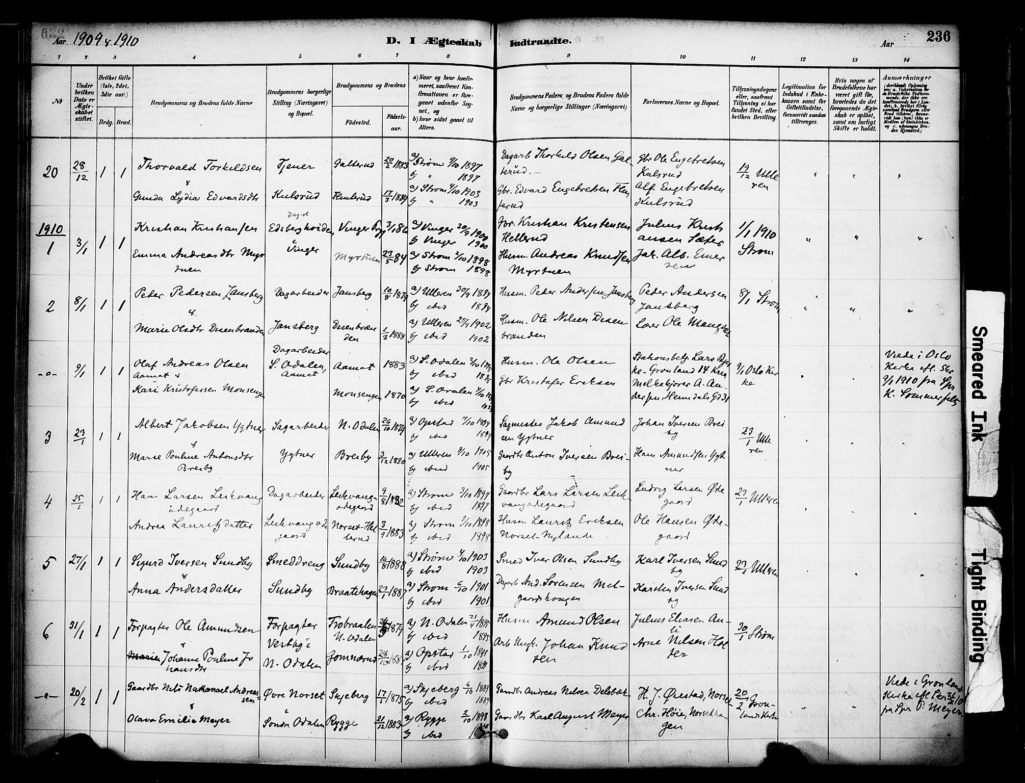 Sør-Odal prestekontor, AV/SAH-PREST-030/H/Ha/Haa/L0007: Parish register (official) no. 7, 1886-1925, p. 236