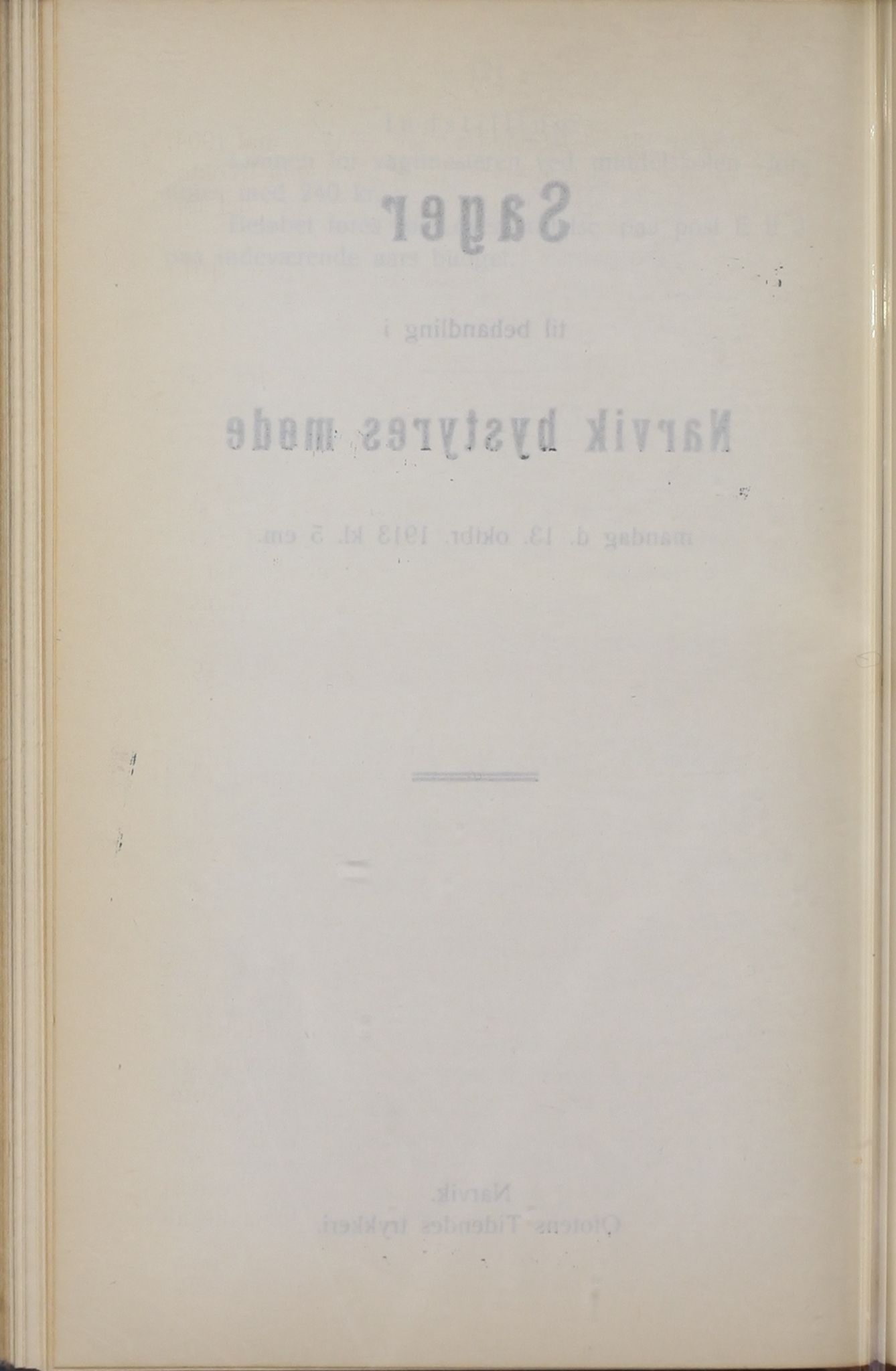 Narvik kommune. Formannskap , AIN/K-18050.150/A/Ab/L0003: Møtebok, 1913