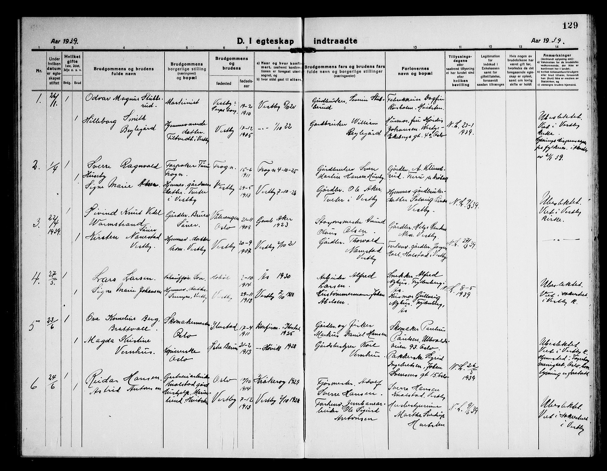 Vestby prestekontor Kirkebøker, AV/SAO-A-10893/G/Ga/L0003: Parish register (copy) no. I 3, 1917-1947, p. 129