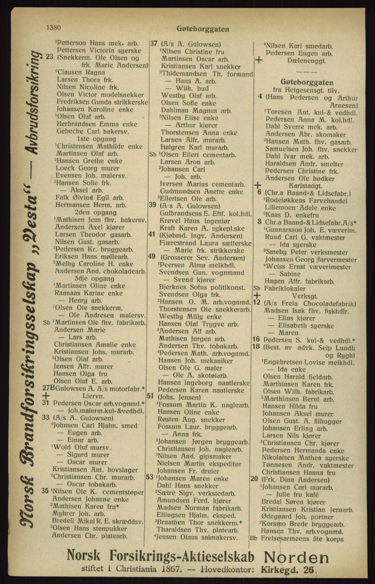 Kristiania/Oslo adressebok, PUBL/-, 1916, p. 1380