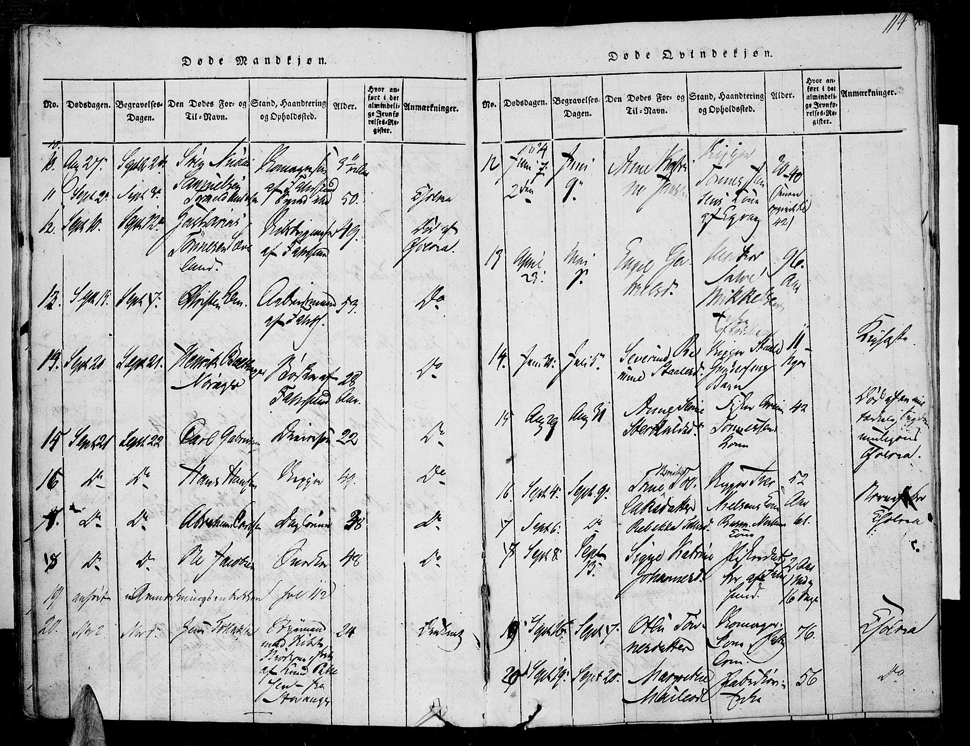 Farsund sokneprestkontor, AV/SAK-1111-0009/F/Fa/L0002: Parish register (official) no. A 2, 1815-1836, p. 114