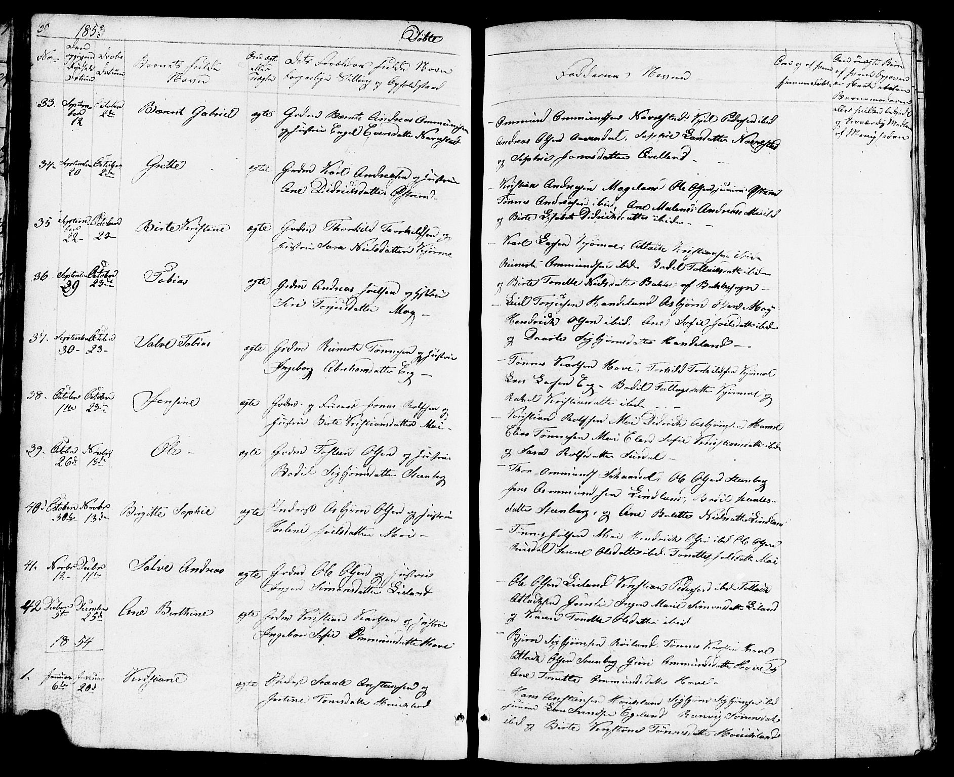 Lund sokneprestkontor, AV/SAST-A-101809/S07/L0003: Parish register (copy) no. B 3, 1848-1885, p. 30