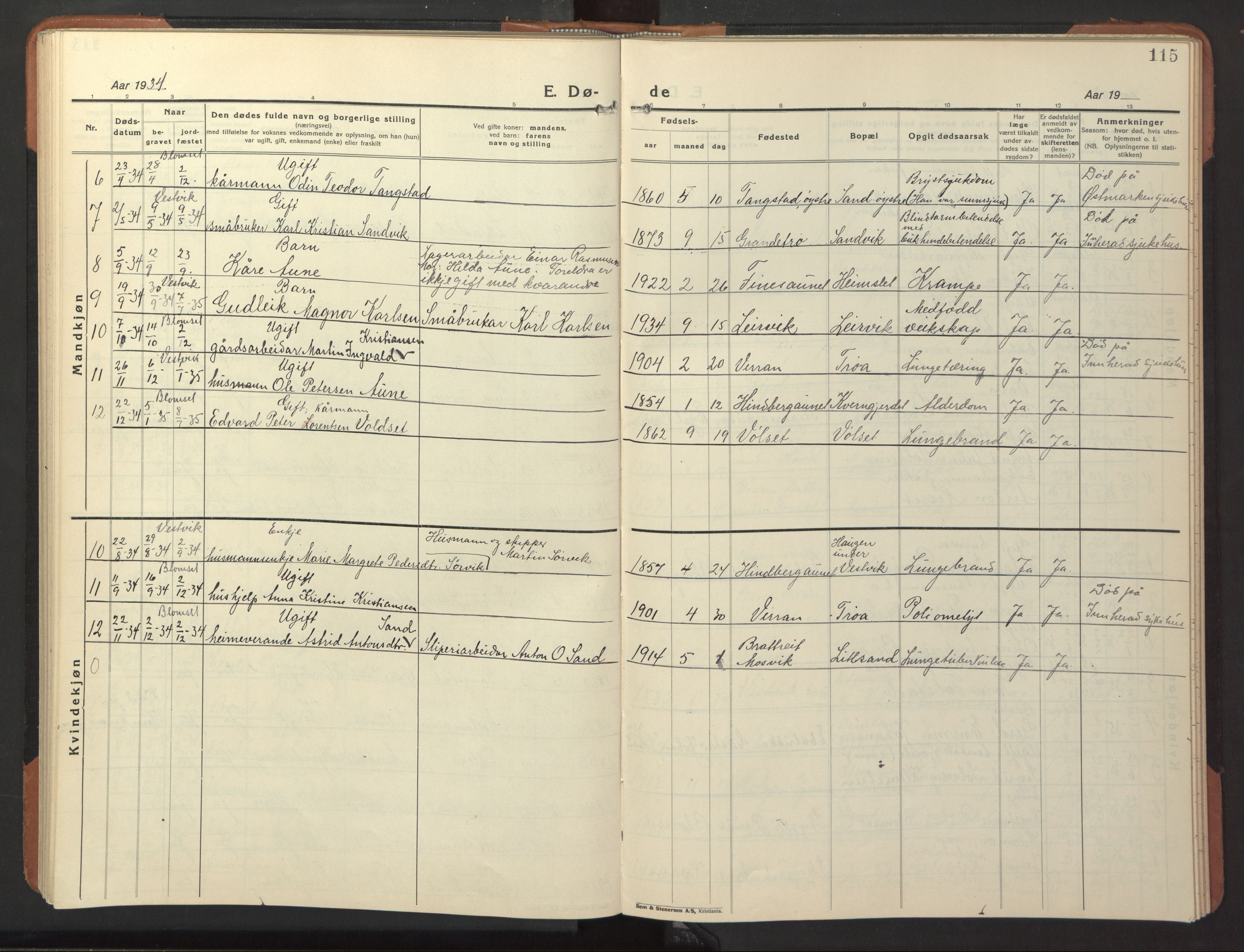 Ministerialprotokoller, klokkerbøker og fødselsregistre - Nord-Trøndelag, SAT/A-1458/744/L0425: Parish register (copy) no. 744C04, 1924-1947, p. 115