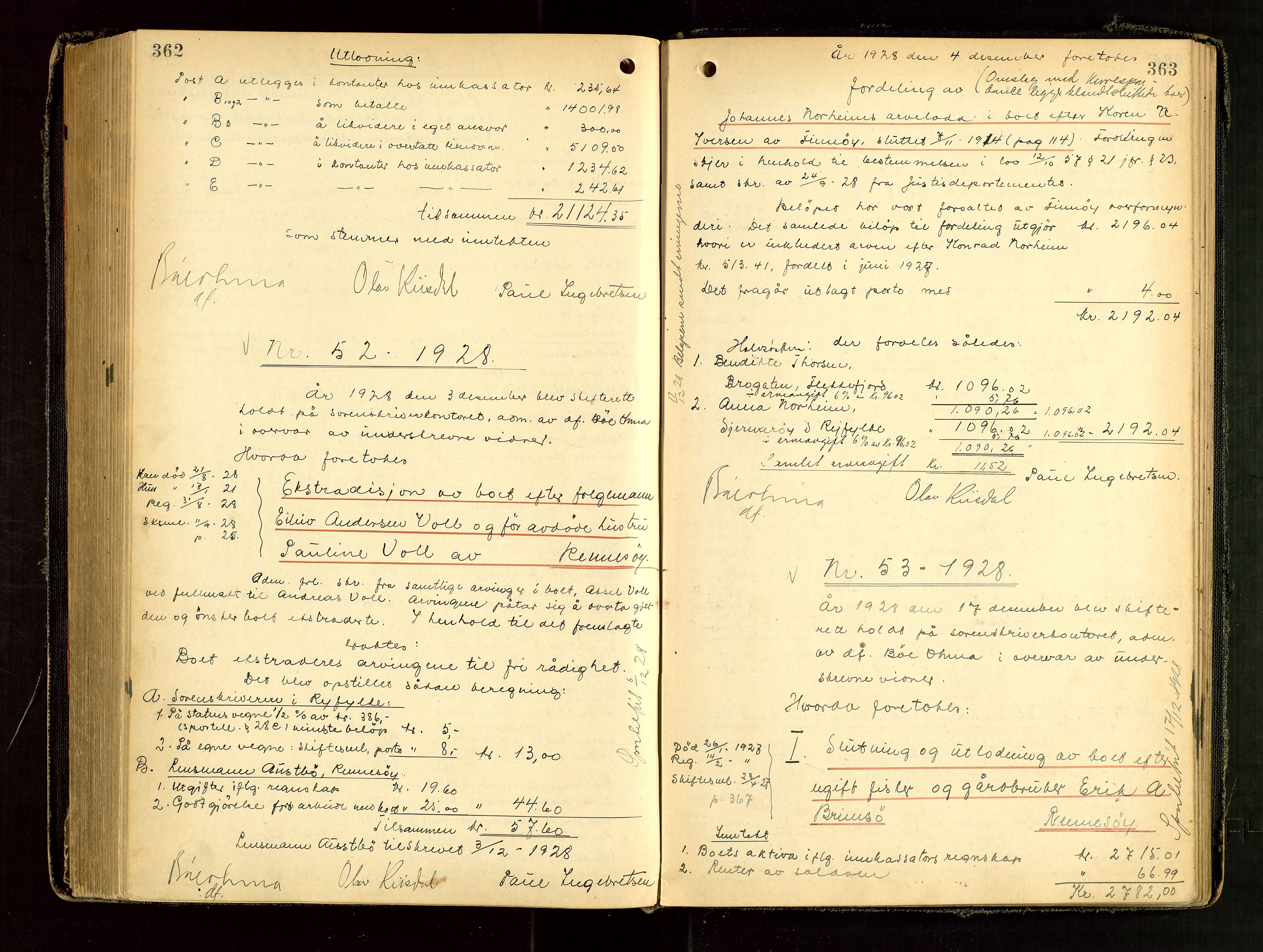 Ryfylke tingrett, AV/SAST-A-100055/001/IV/IVG/L0006: Skifteutlodningsprotokoll Med register, 1924-1929, p. 362-363