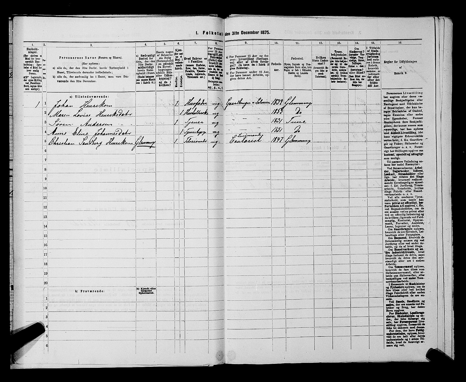 RA, 1875 census for 0130P Tune, 1875, p. 1845