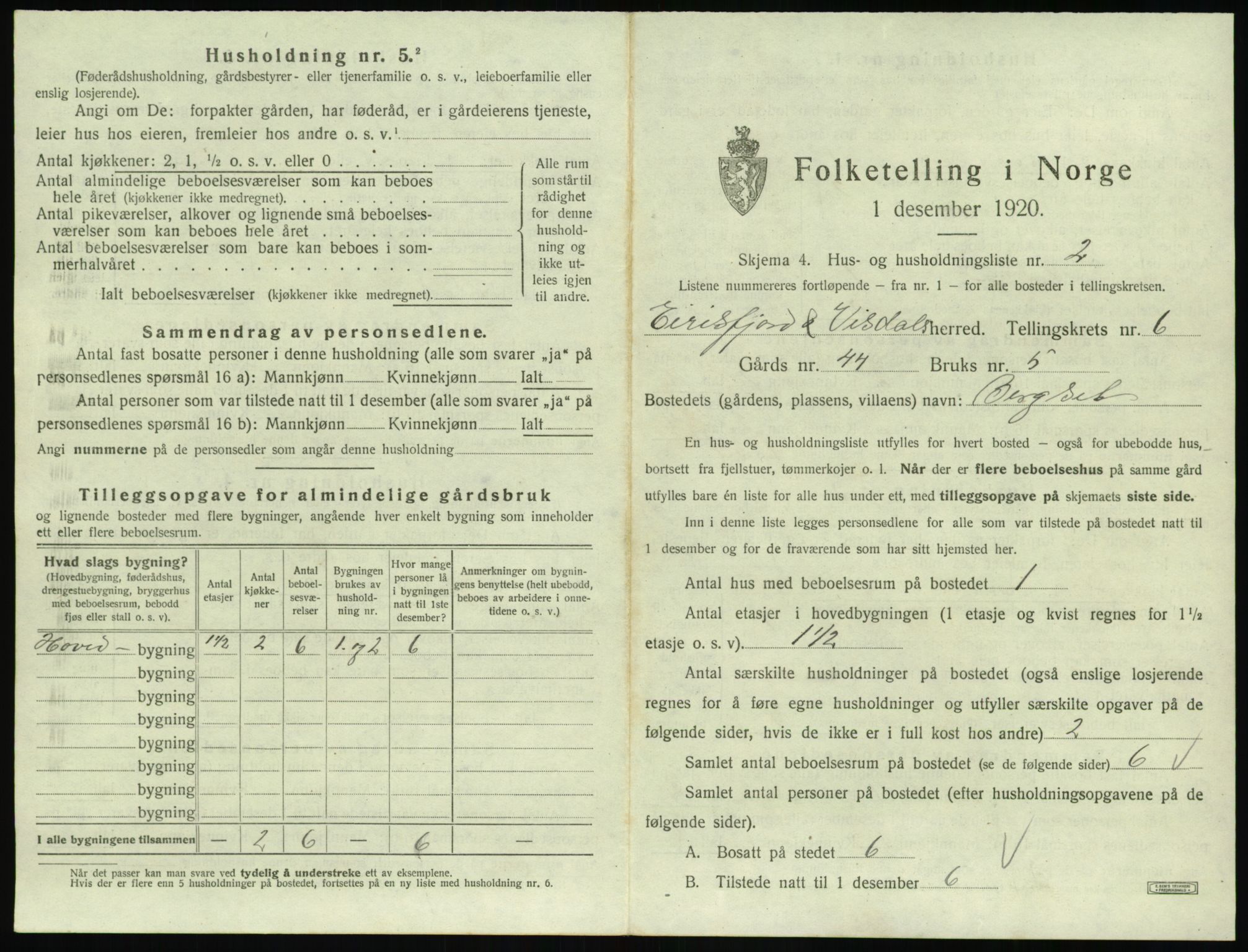 SAT, 1920 census for Eresfjord og Vistdal, 1920, p. 581