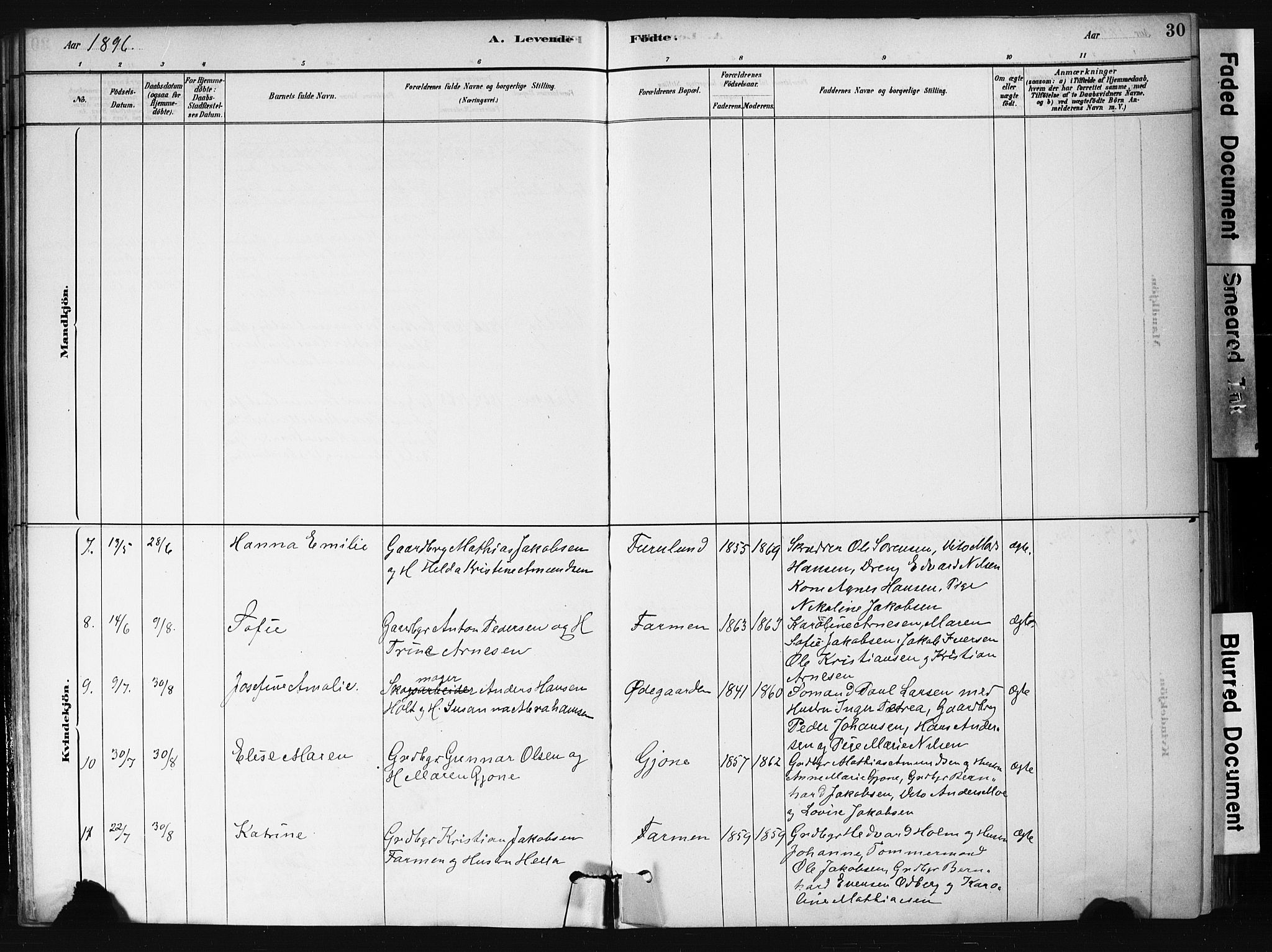 Hedrum kirkebøker, AV/SAKO-A-344/F/Fb/L0001: Parish register (official) no. II 1, 1881-1905, p. 30