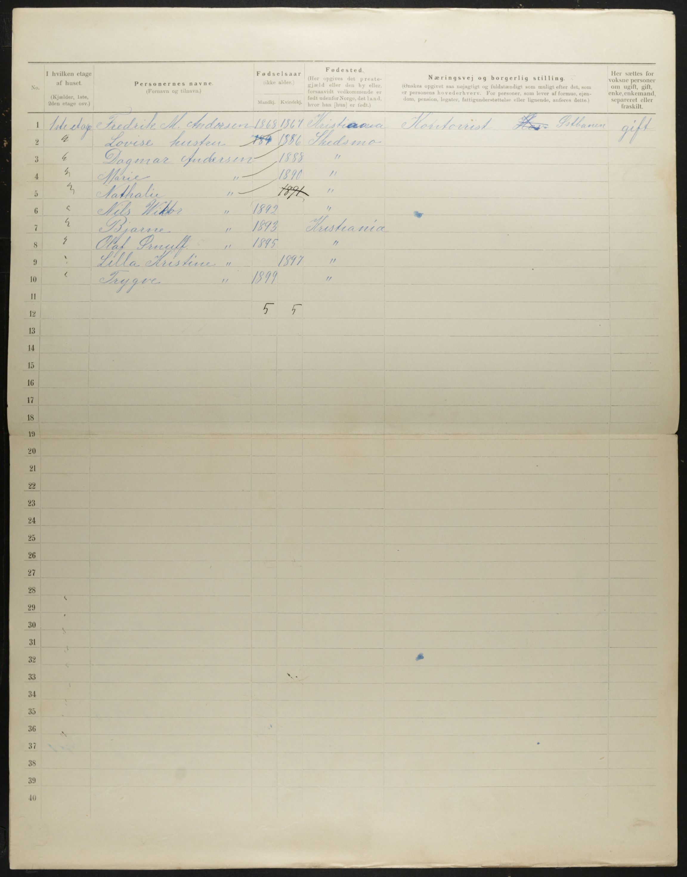 OBA, Municipal Census 1901 for Kristiania, 1901, p. 929