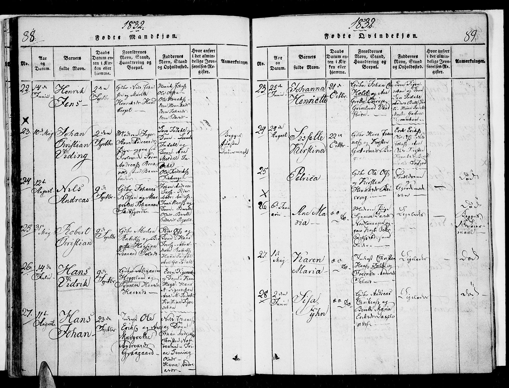 Karlsøy sokneprestembete, SATØ/S-1299/H/Ha/Haa/L0002kirke: Parish register (official) no. 2, 1823-1842, p. 88-89
