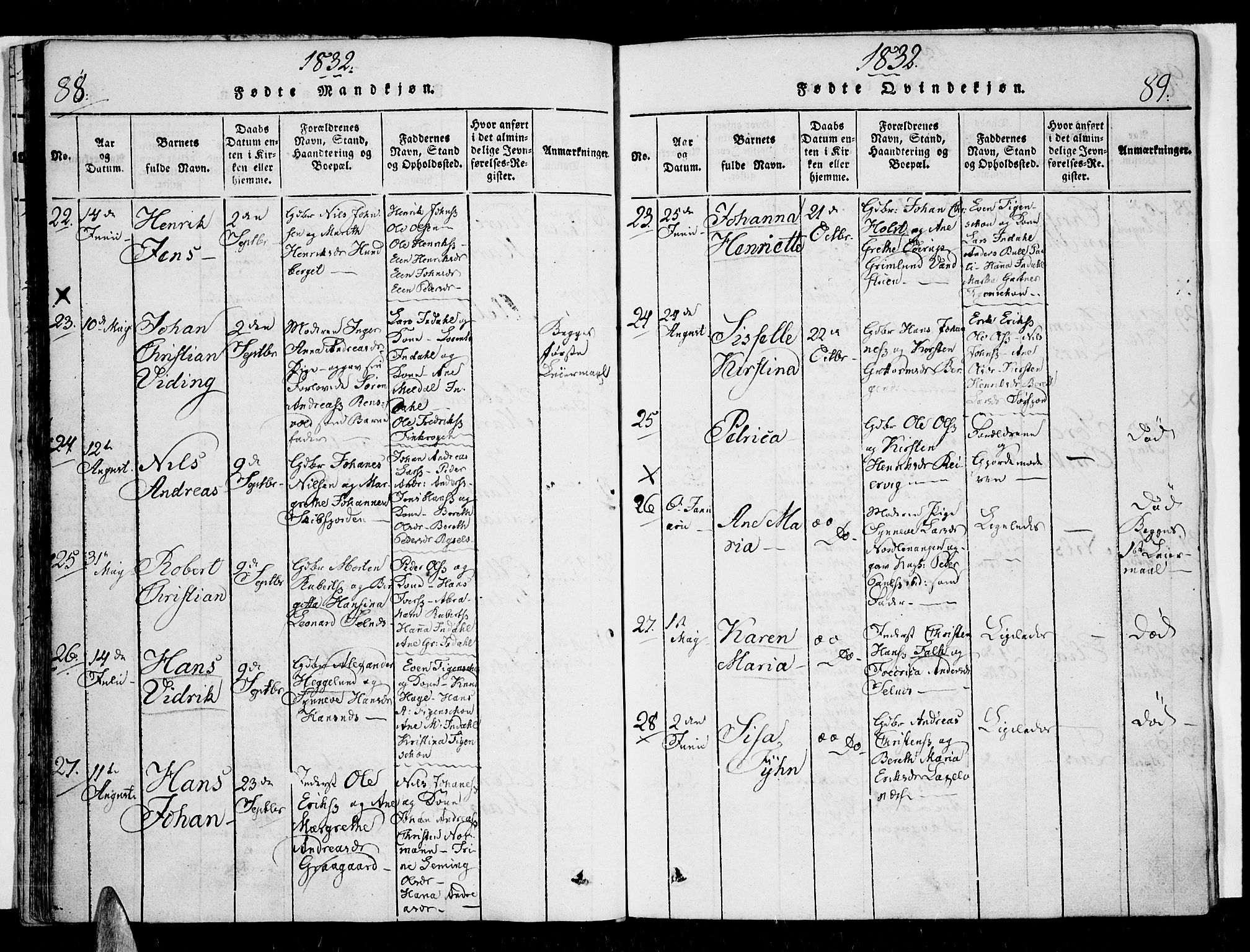 Karlsøy sokneprestembete, AV/SATØ-S-1299/H/Ha/Haa/L0002kirke: Parish register (official) no. 2, 1823-1842, p. 88-89