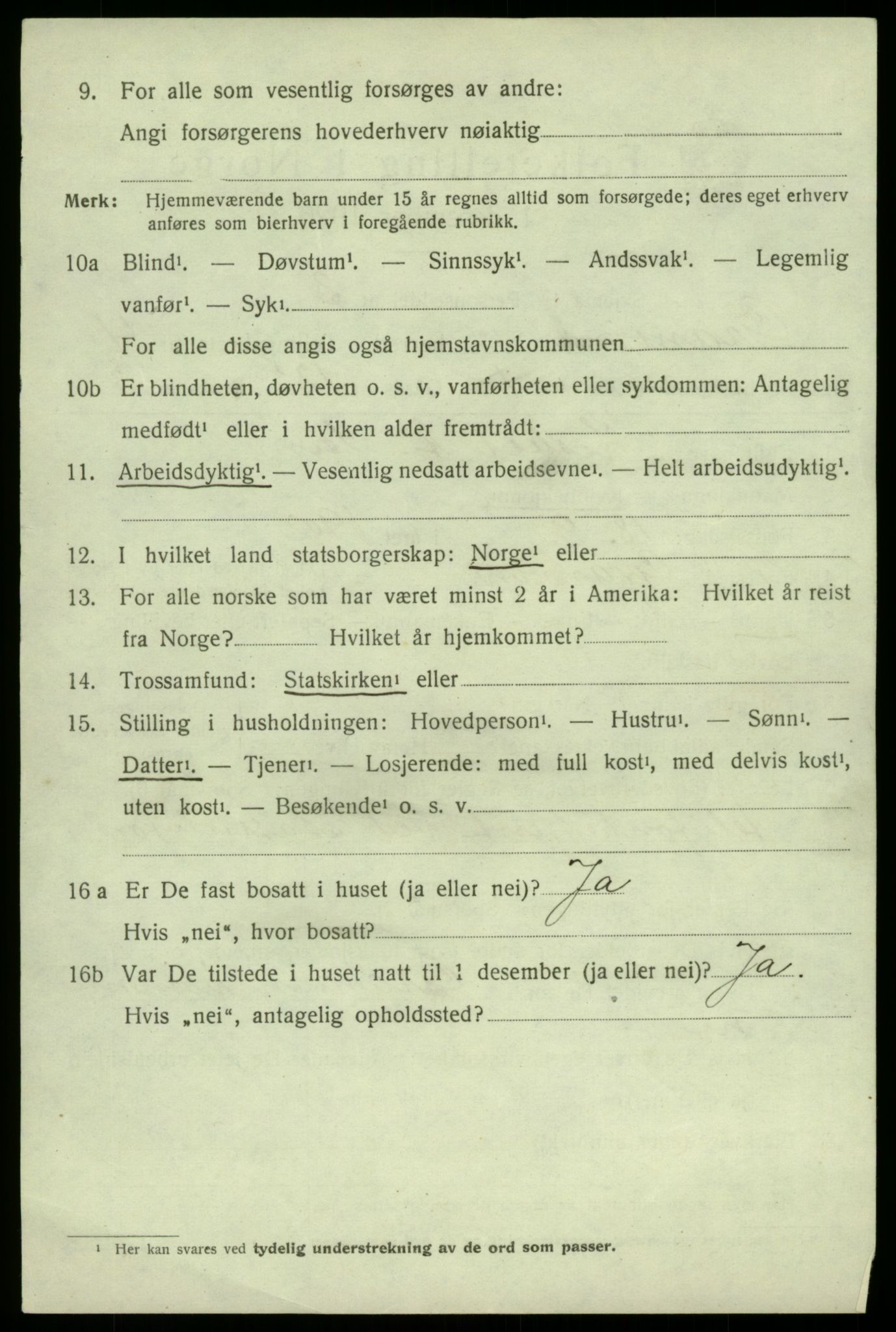 SAB, 1920 census for Granvin, 1920, p. 1547