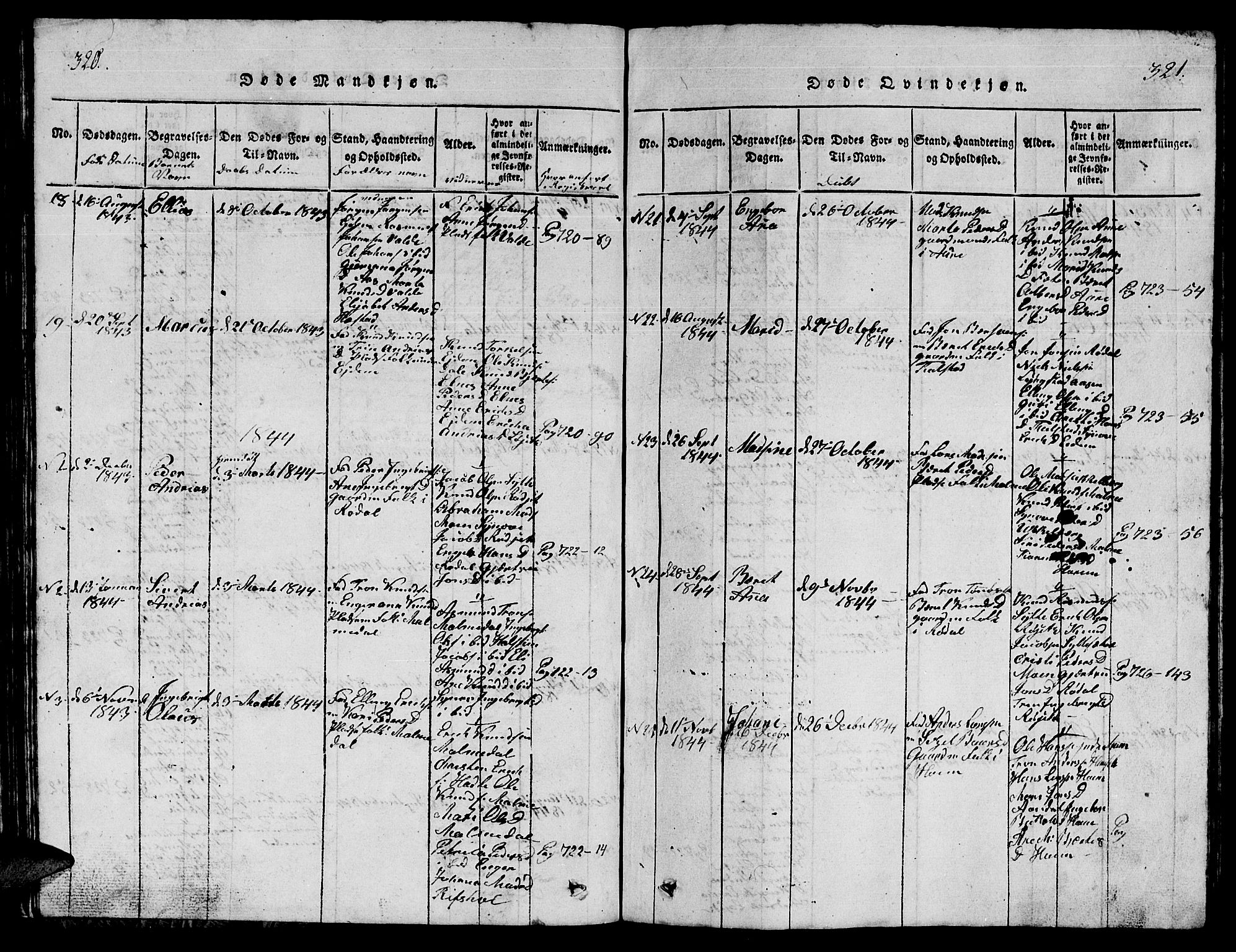 Ministerialprotokoller, klokkerbøker og fødselsregistre - Møre og Romsdal, SAT/A-1454/565/L0752: Parish register (copy) no. 565C01, 1817-1844, p. 320-321