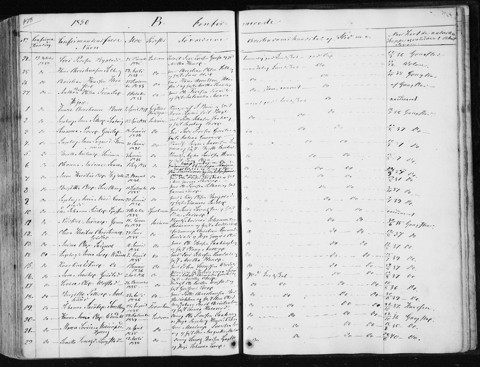 Ministerialprotokoller, klokkerbøker og fødselsregistre - Nord-Trøndelag, AV/SAT-A-1458/730/L0280: Parish register (official) no. 730A07 /1, 1840-1854, p. 478