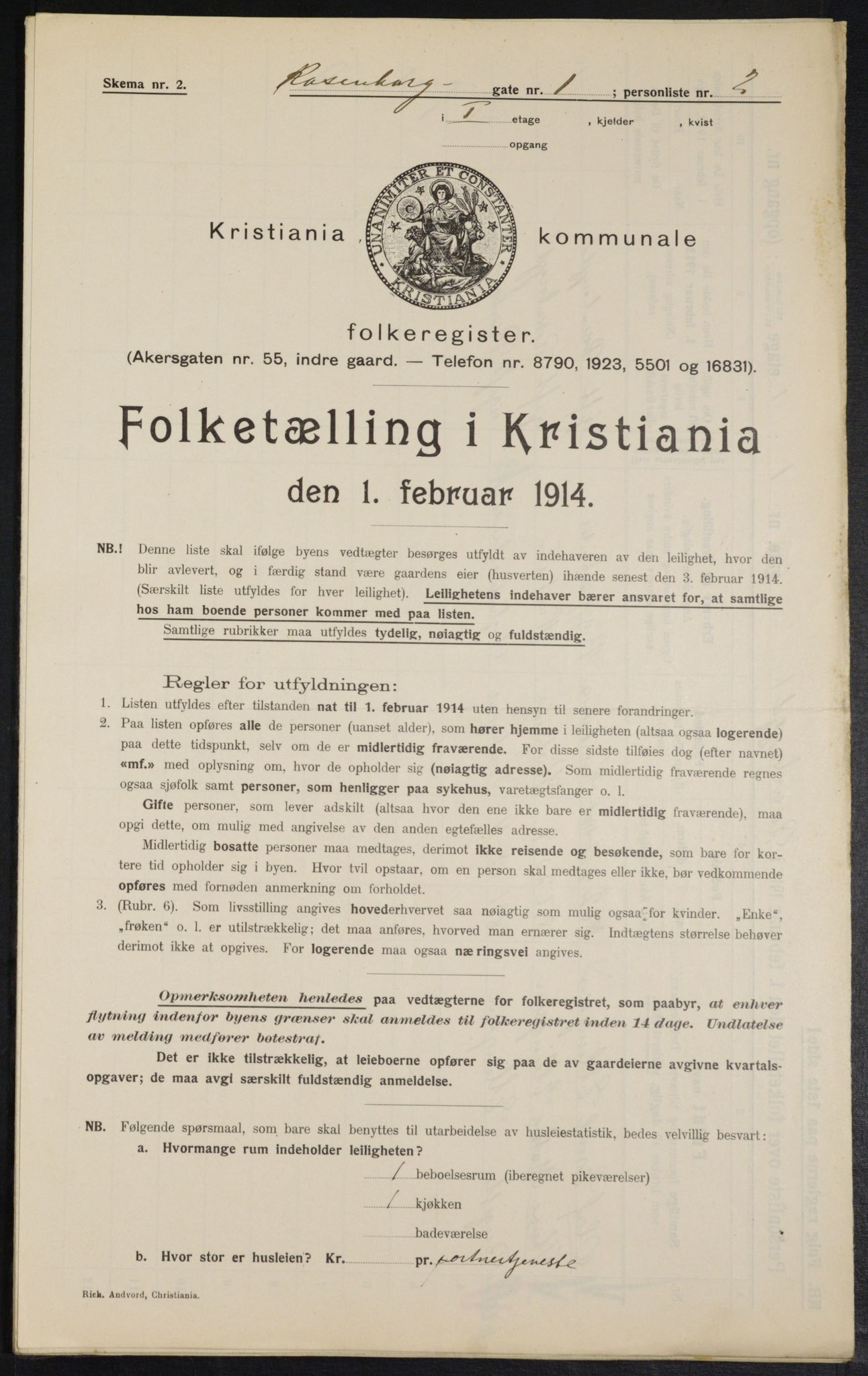 OBA, Municipal Census 1914 for Kristiania, 1914, p. 83297