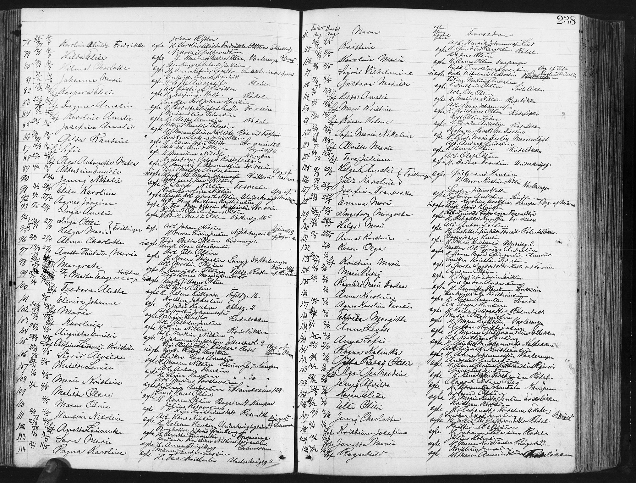Østre Aker prestekontor Kirkebøker, SAO/A-10840/G/Ga/L0003: Parish register (copy) no. I 3, 1868-1913, p. 238