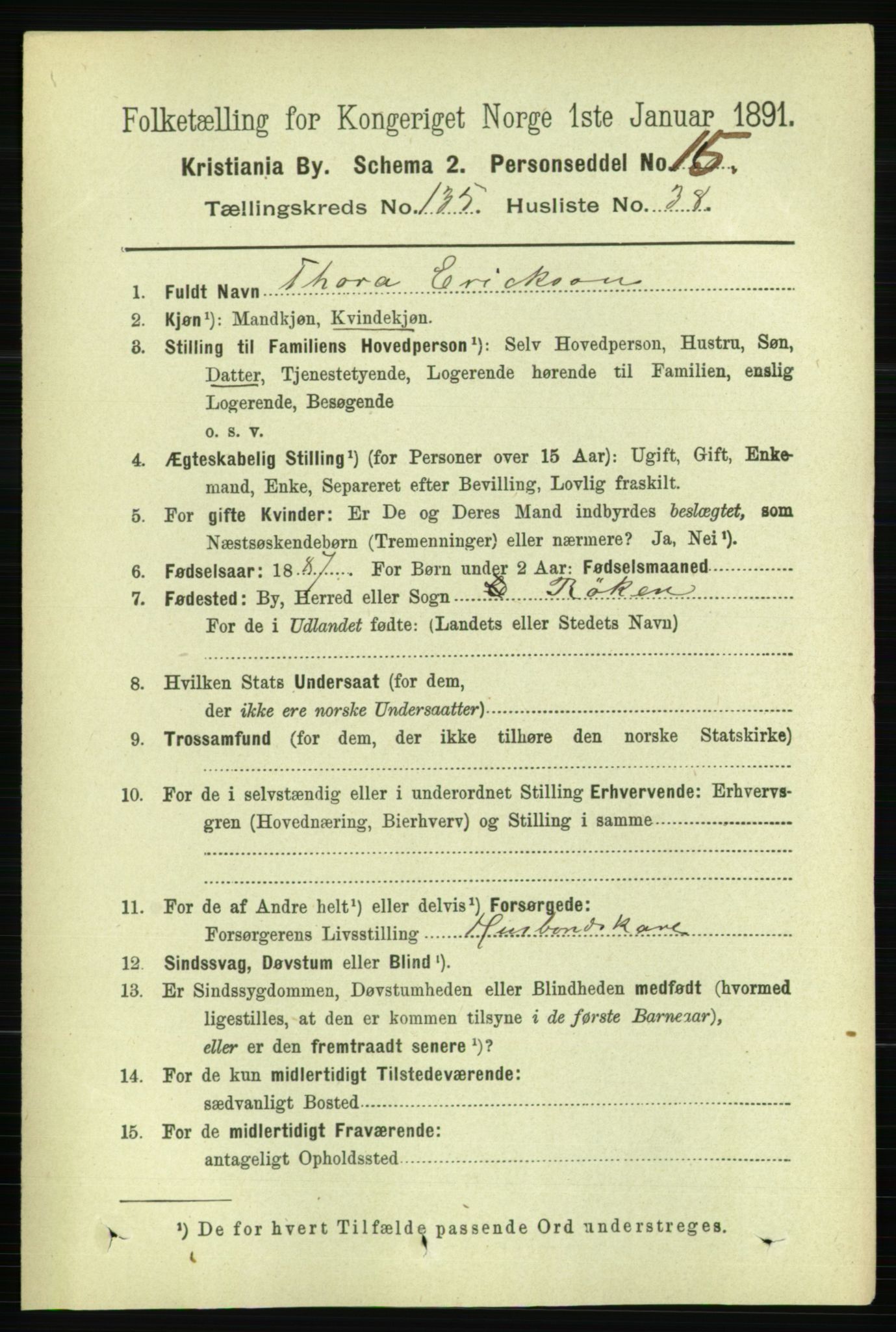 RA, 1891 census for 0301 Kristiania, 1891, p. 75038