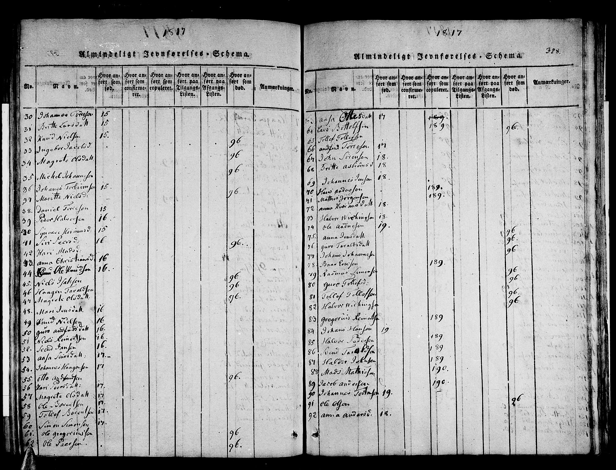 Stord sokneprestembete, AV/SAB-A-78201/H/Haa: Parish register (official) no. A 5, 1816-1825, p. 328