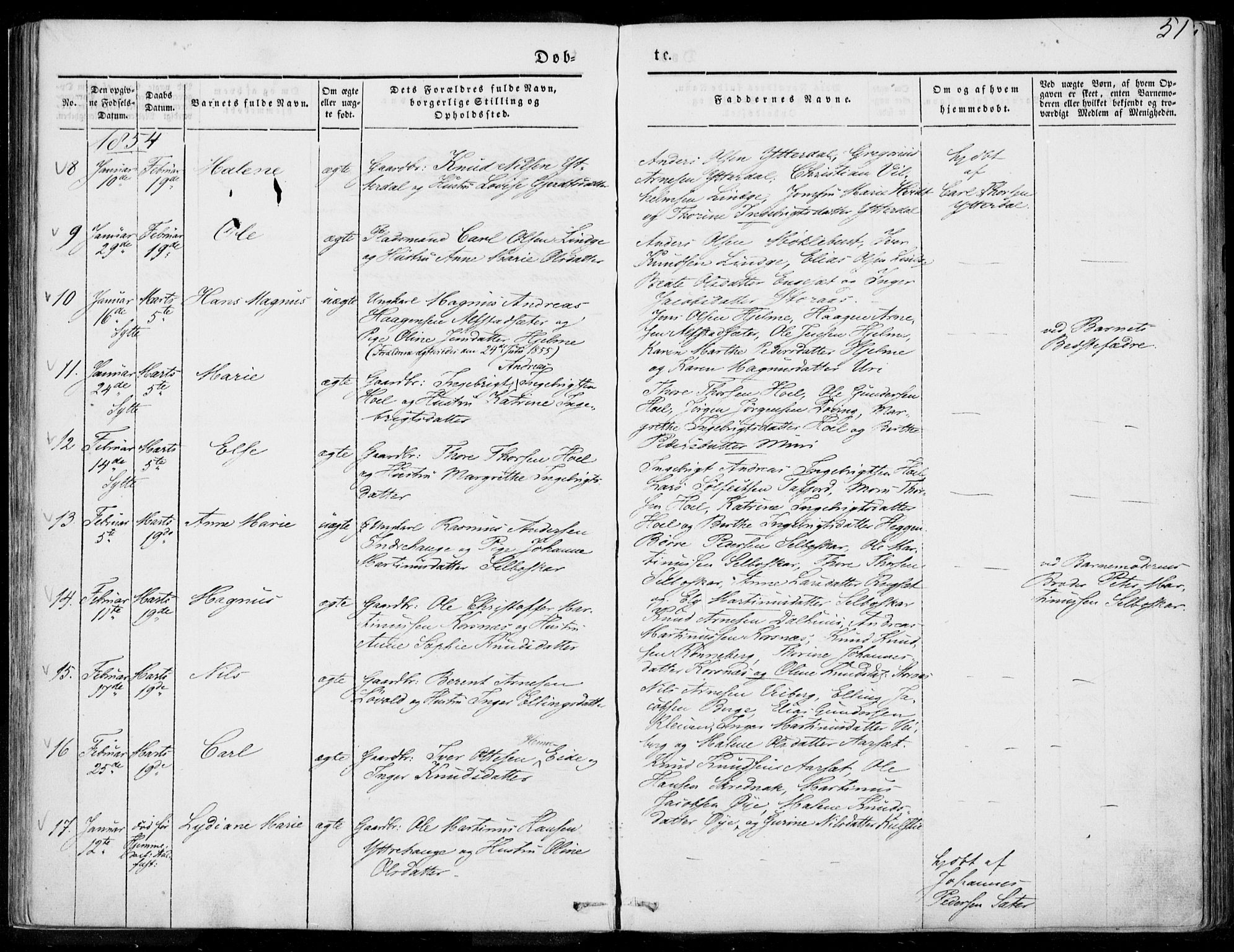 Ministerialprotokoller, klokkerbøker og fødselsregistre - Møre og Romsdal, SAT/A-1454/519/L0249: Parish register (official) no. 519A08, 1846-1868, p. 51