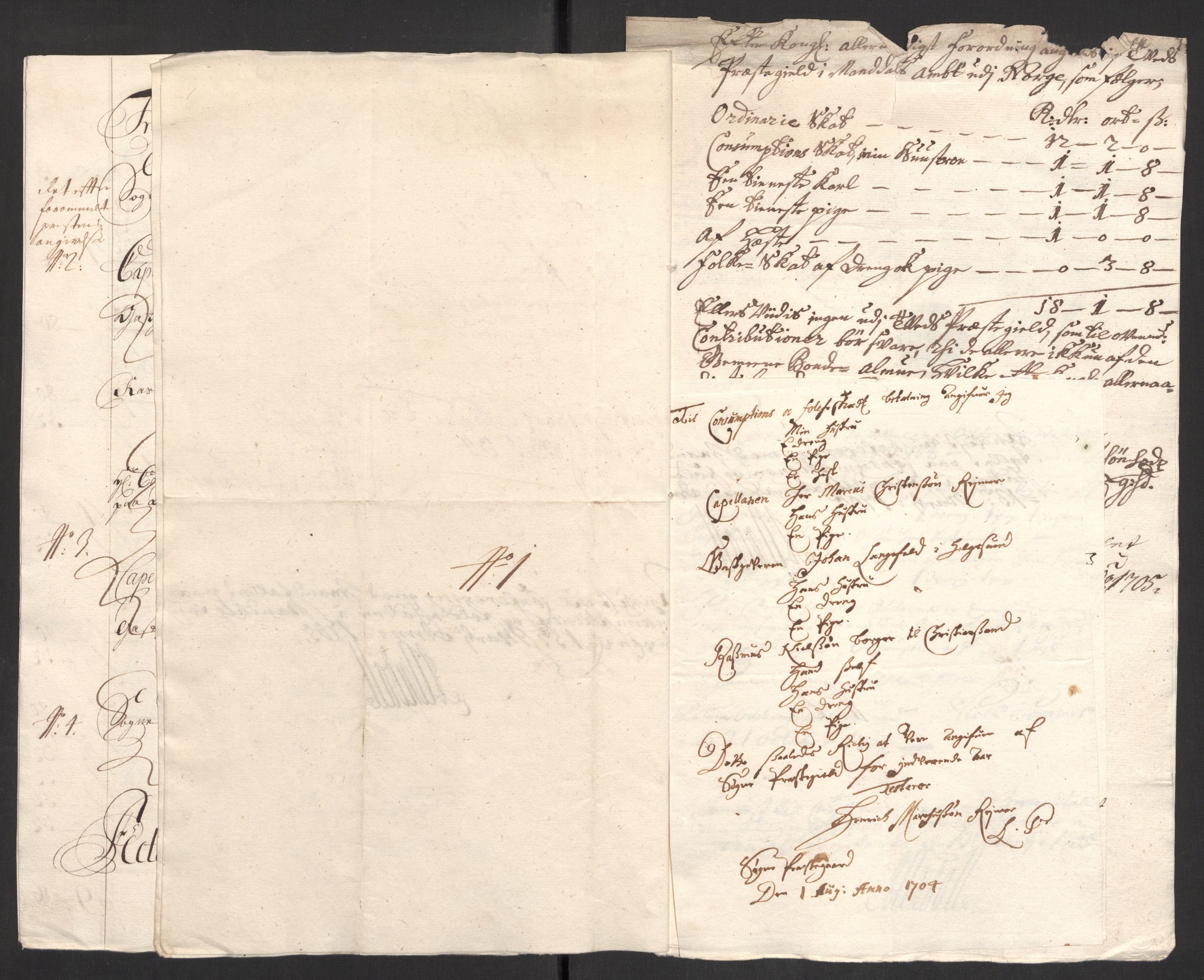 Rentekammeret inntil 1814, Reviderte regnskaper, Fogderegnskap, AV/RA-EA-4092/R43/L2550: Fogderegnskap Lista og Mandal, 1703-1704, p. 317