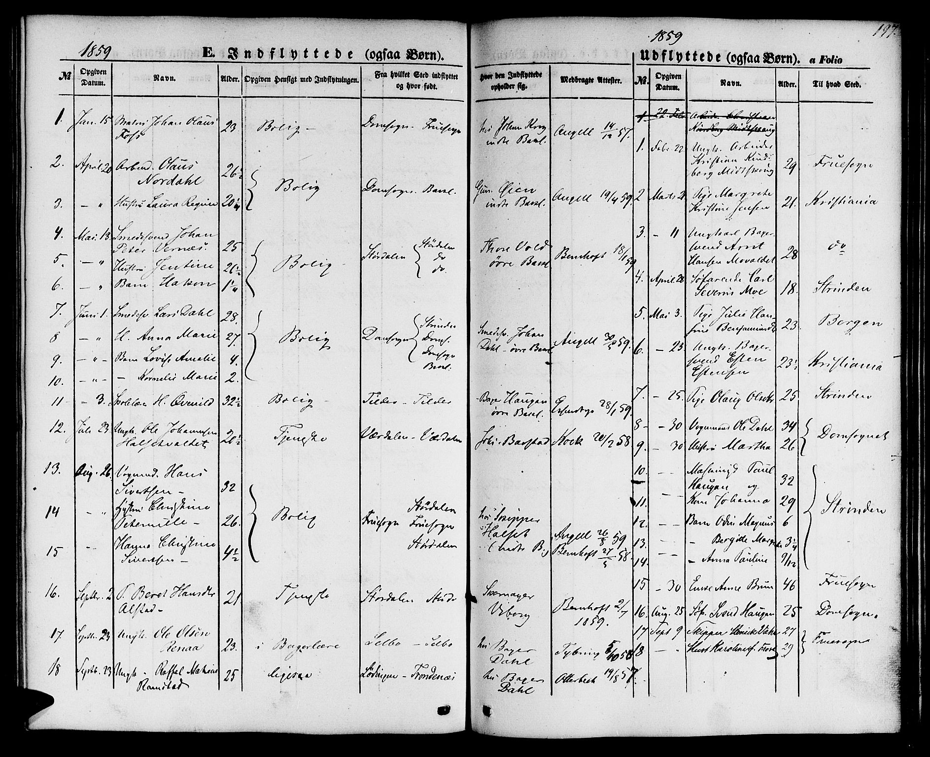 Ministerialprotokoller, klokkerbøker og fødselsregistre - Sør-Trøndelag, SAT/A-1456/604/L0184: Parish register (official) no. 604A05, 1851-1860, p. 197