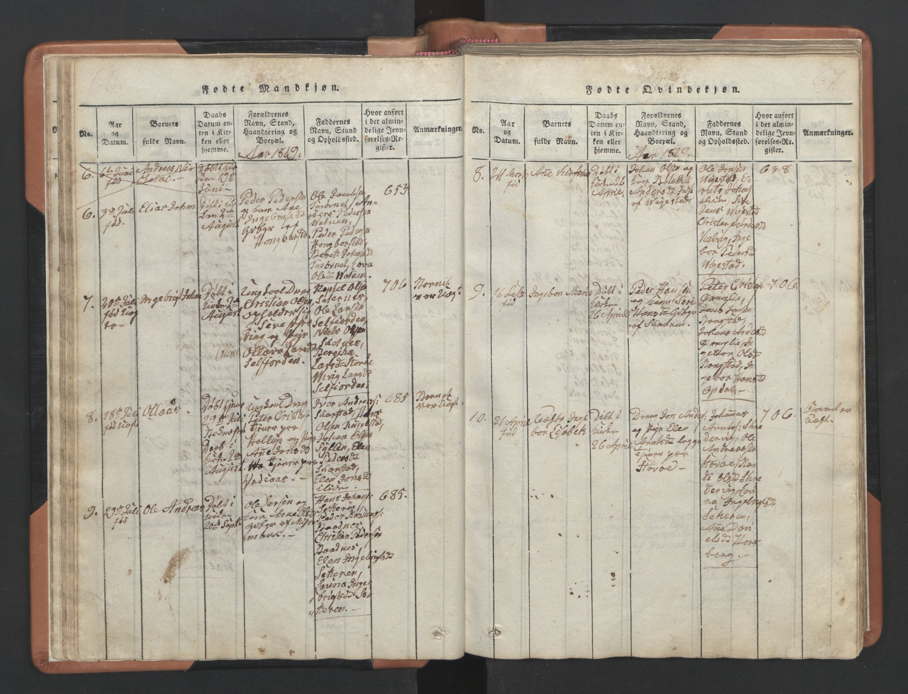 Ministerialprotokoller, klokkerbøker og fødselsregistre - Nordland, SAT/A-1459/810/L0157: Parish register (copy) no. 810C01, 1819-1842, p. 66-67