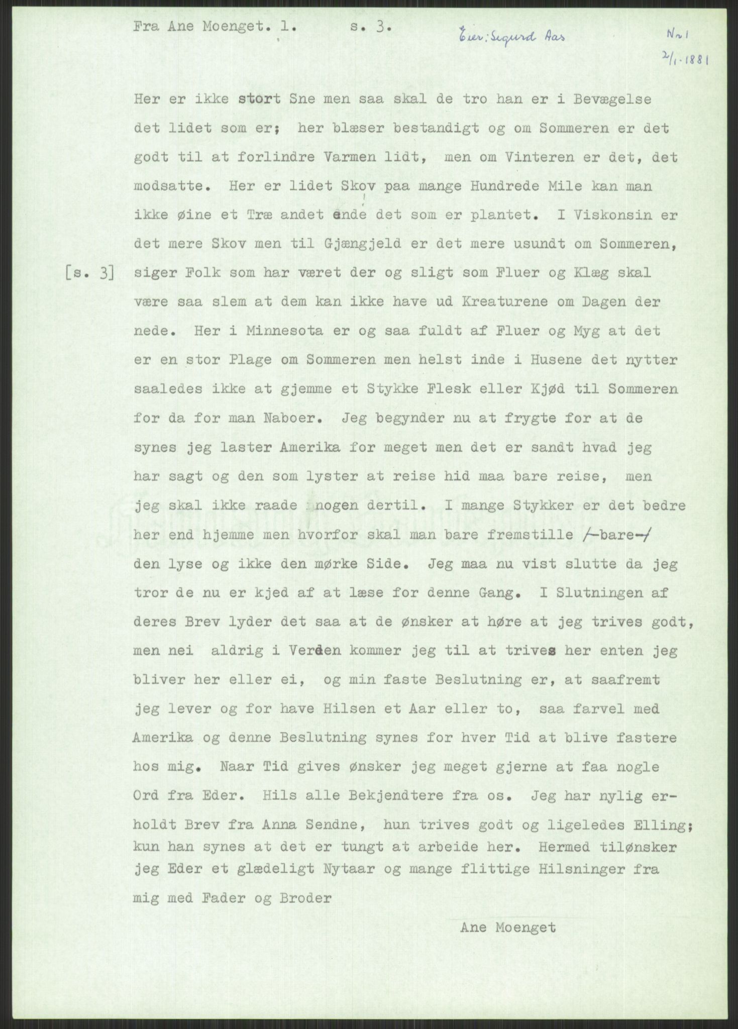 Samlinger til kildeutgivelse, Amerikabrevene, AV/RA-EA-4057/F/L0034: Innlån fra Nord-Trøndelag, 1838-1914, p. 233