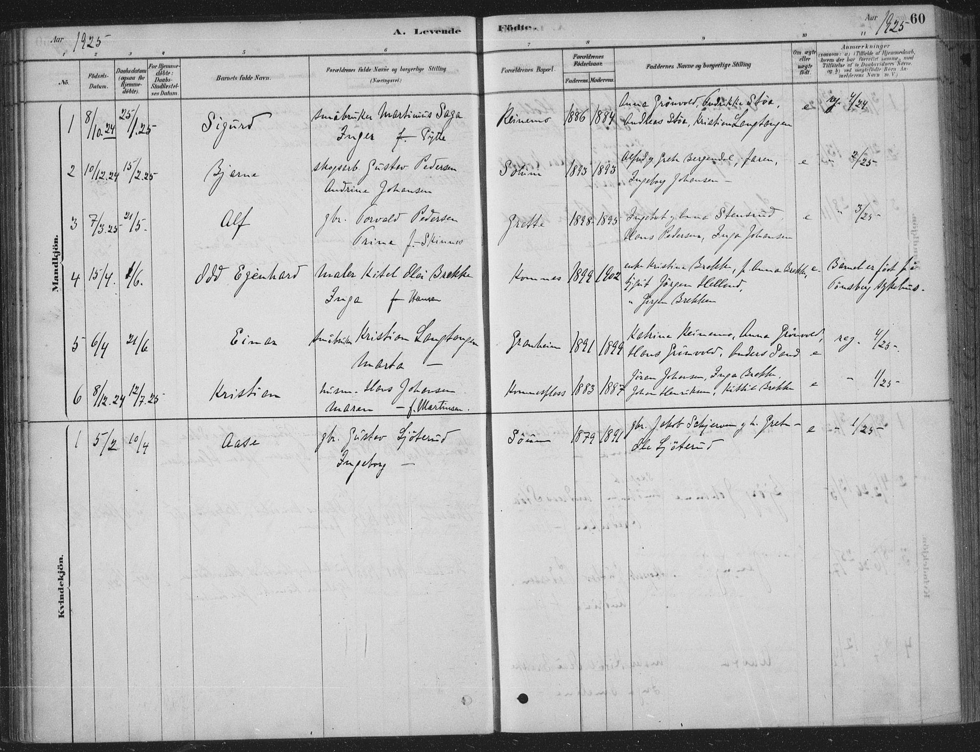 Sandsvær kirkebøker, AV/SAKO-A-244/F/Fe/L0001: Parish register (official) no. V 1, 1878-1936, p. 60