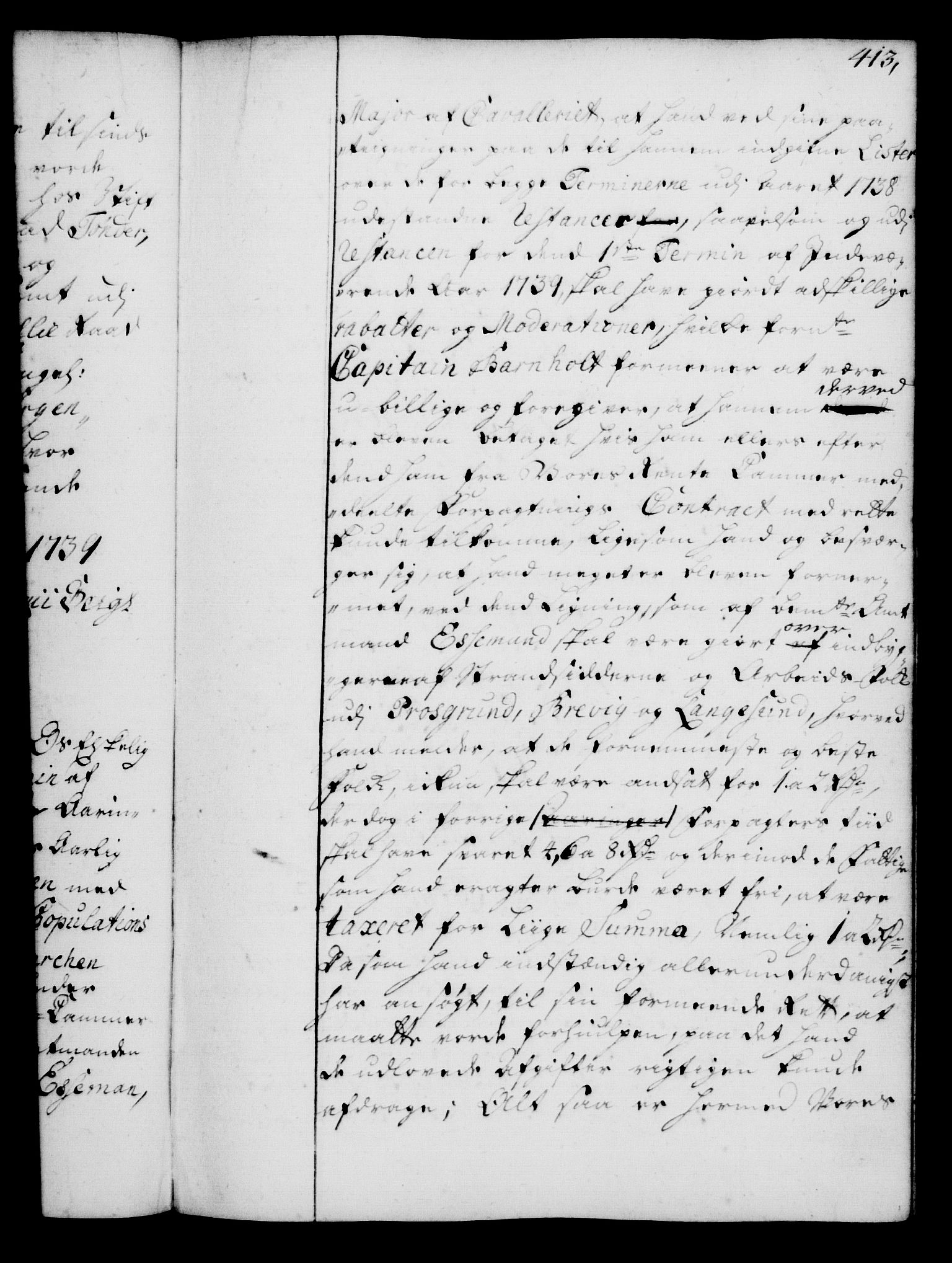 Rentekammeret, Kammerkanselliet, AV/RA-EA-3111/G/Gg/Gga/L0004: Norsk ekspedisjonsprotokoll med register (merket RK 53.4), 1734-1741, p. 413