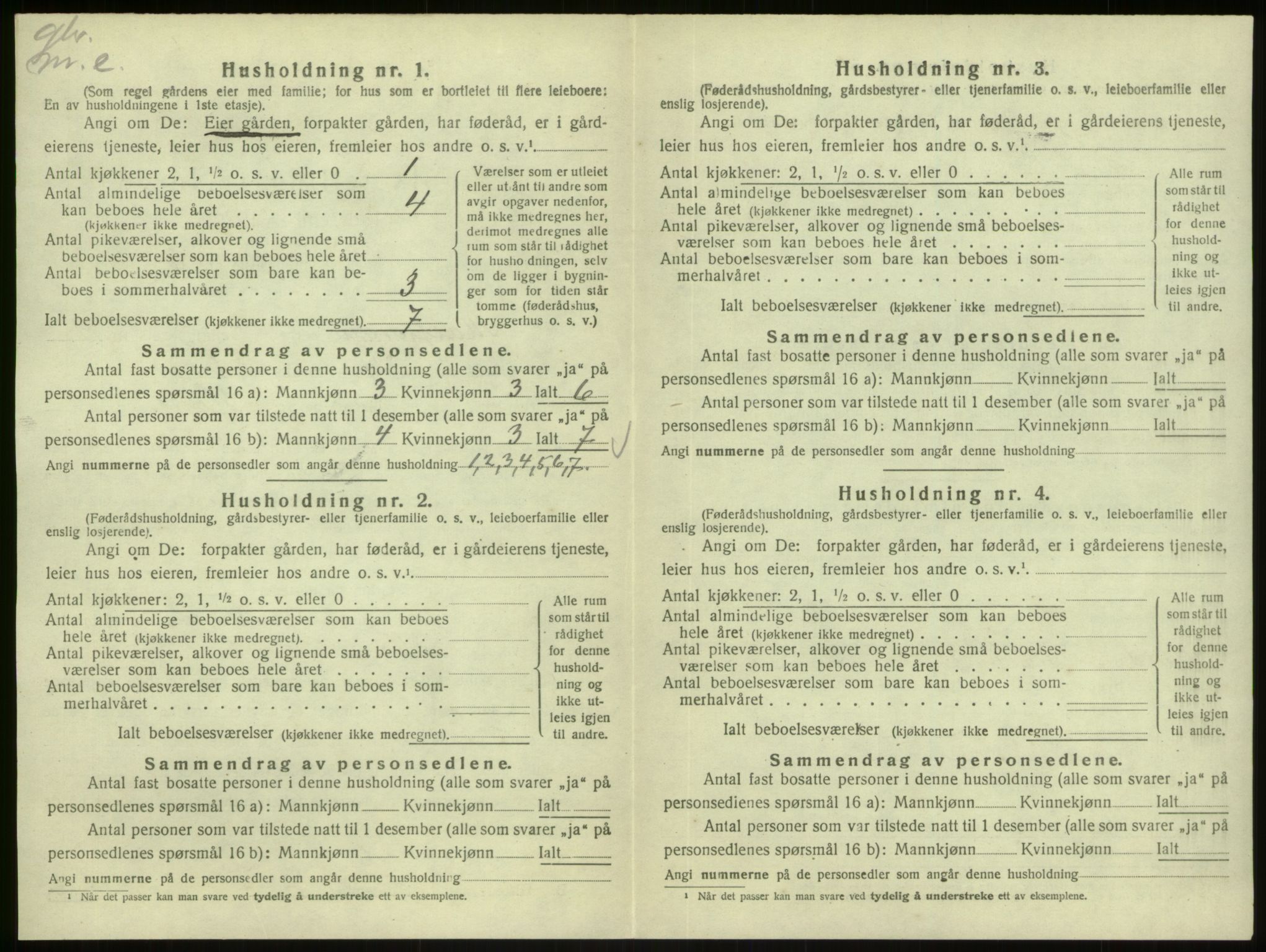 SAB, 1920 census for Masfjorden, 1920, p. 437