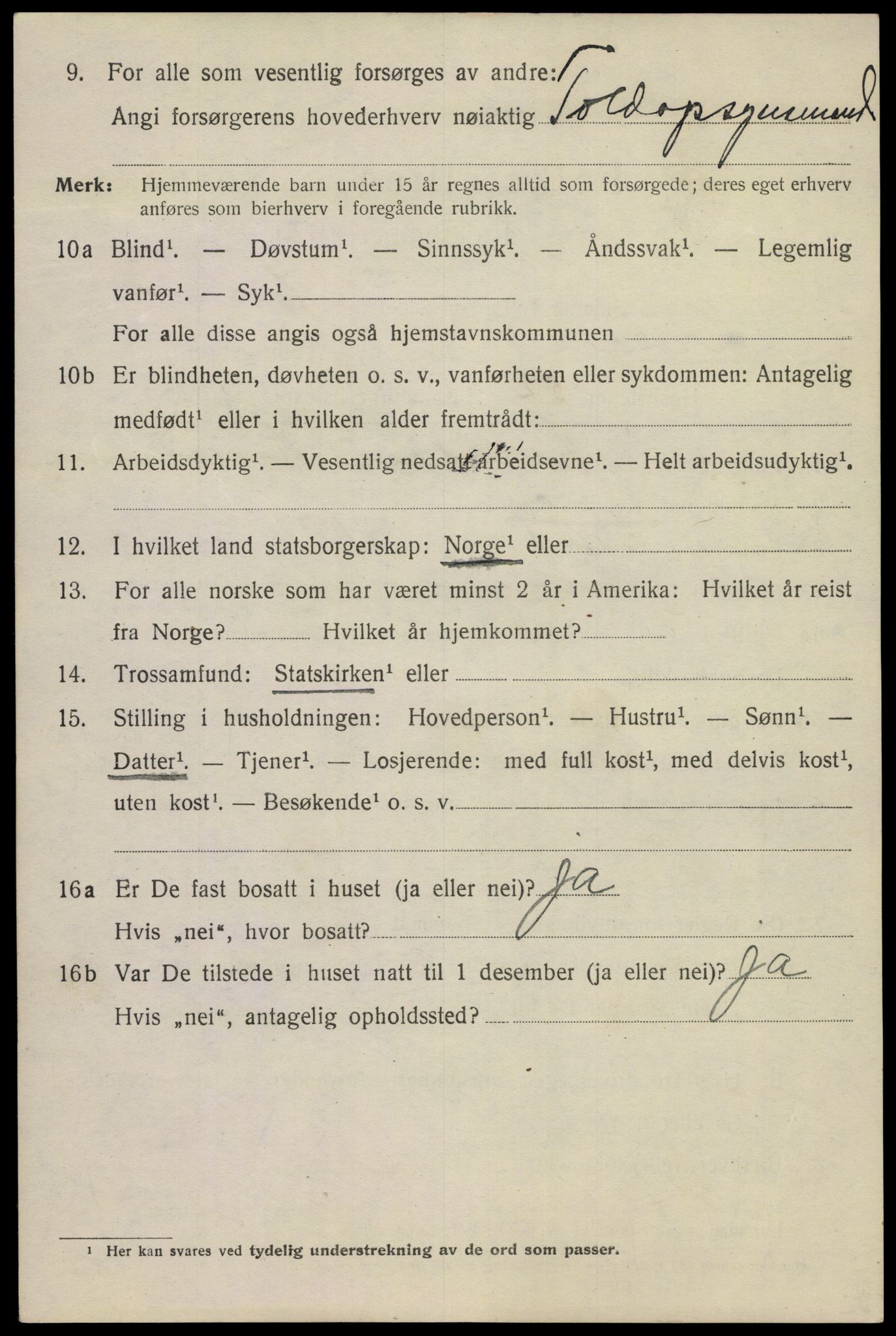 SAKO, 1920 census for Kragerø, 1920, p. 7666